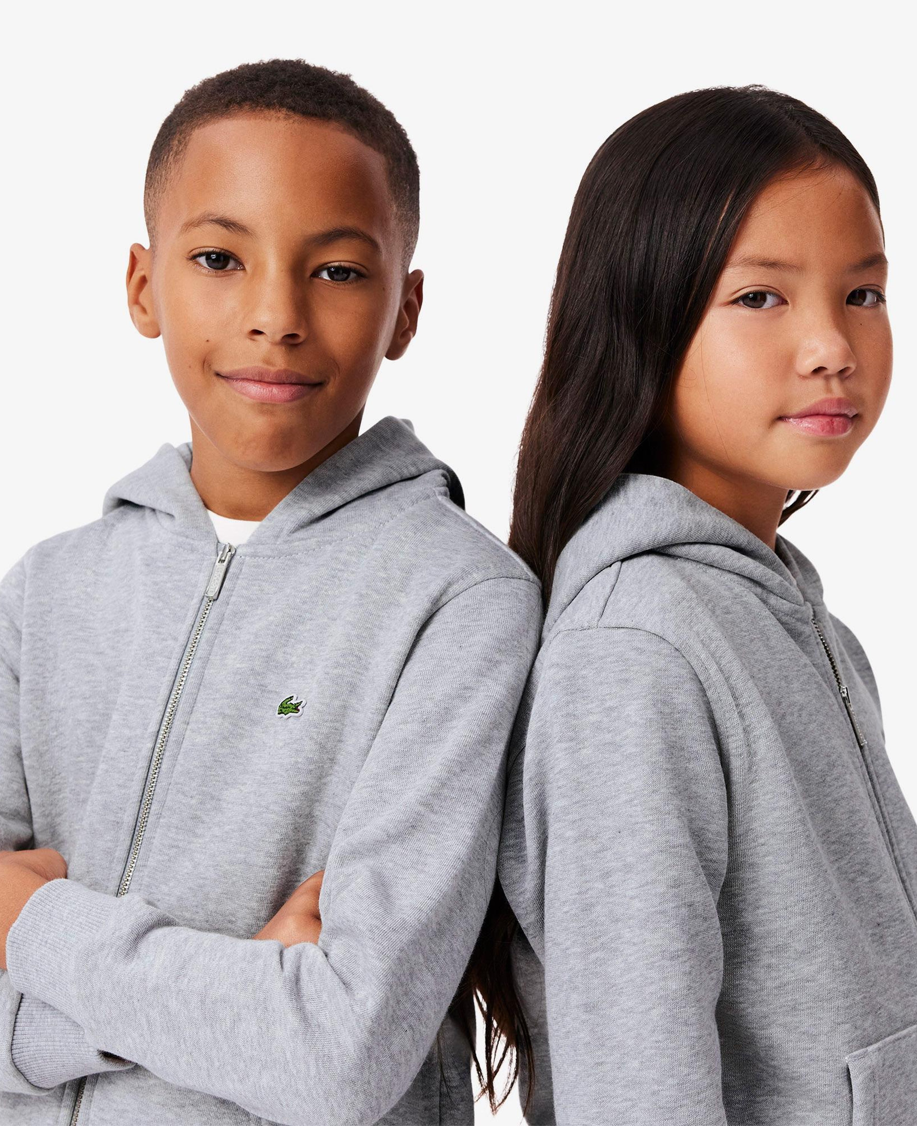Lacoste Çocuk Kapüşonlu Gri Sweatshirt