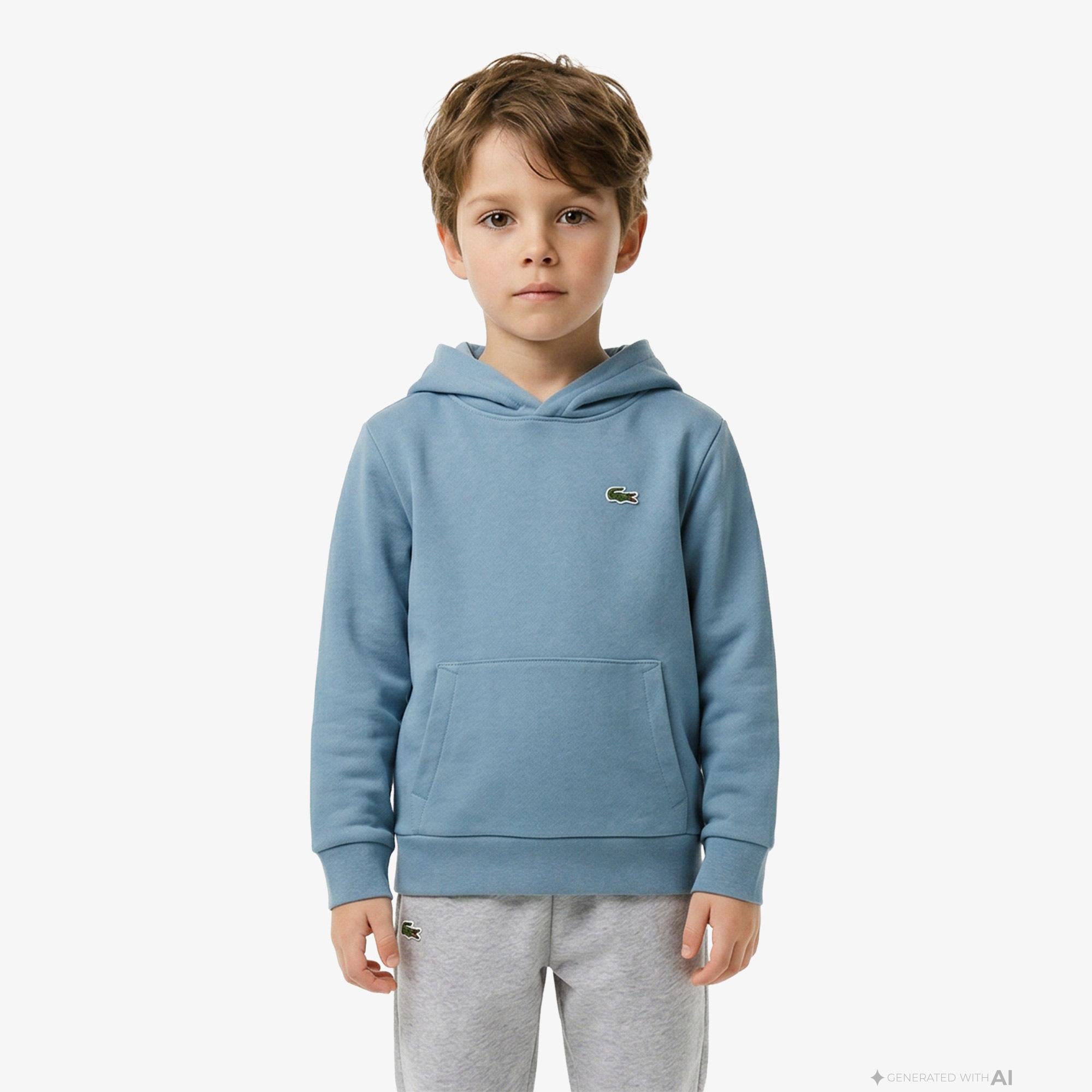 Çocuk Kapüşonlu Baskılı Mavi Sweatshirt