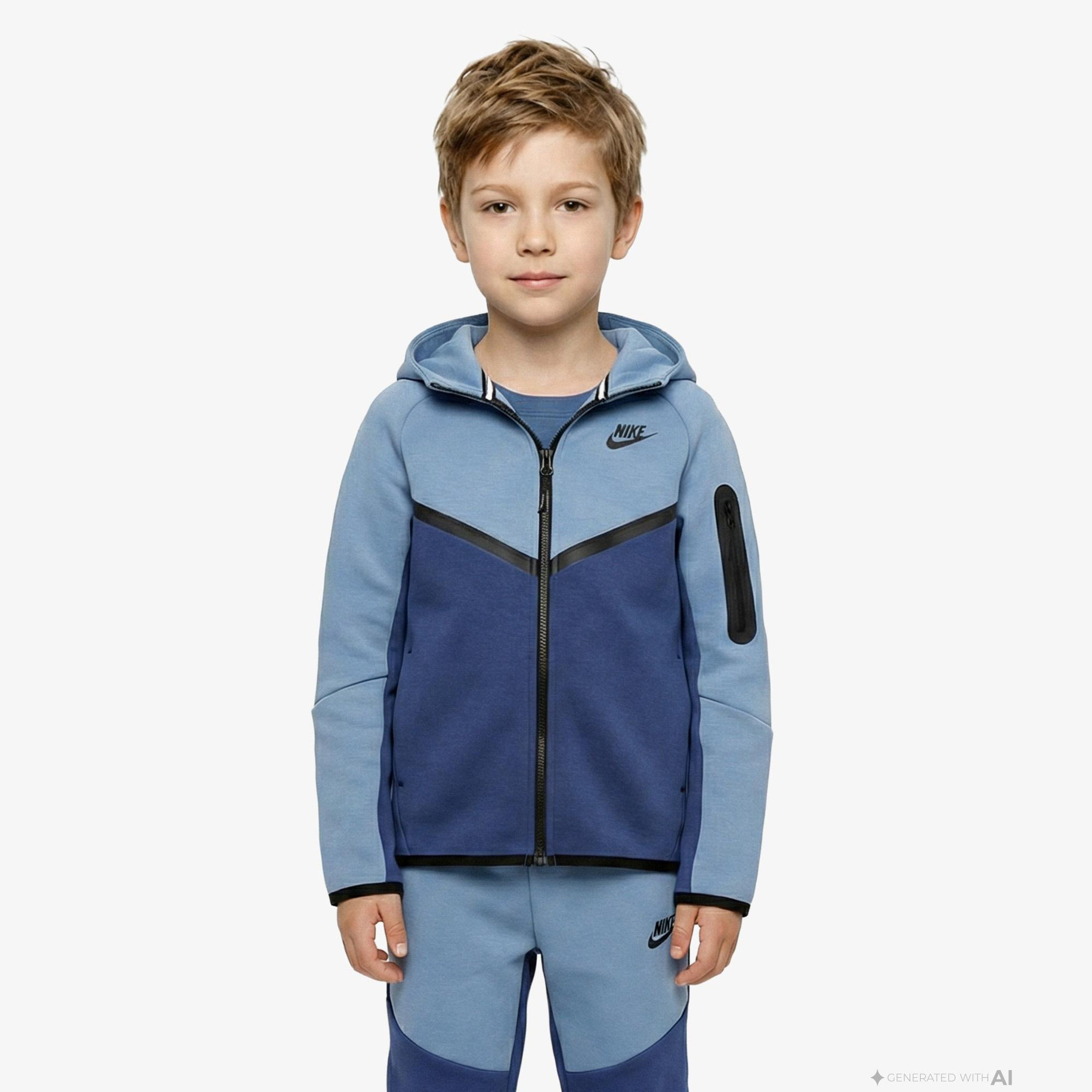 Nike Sportswear Tech Fleece Çocuk Mavi Eşofman Üstü