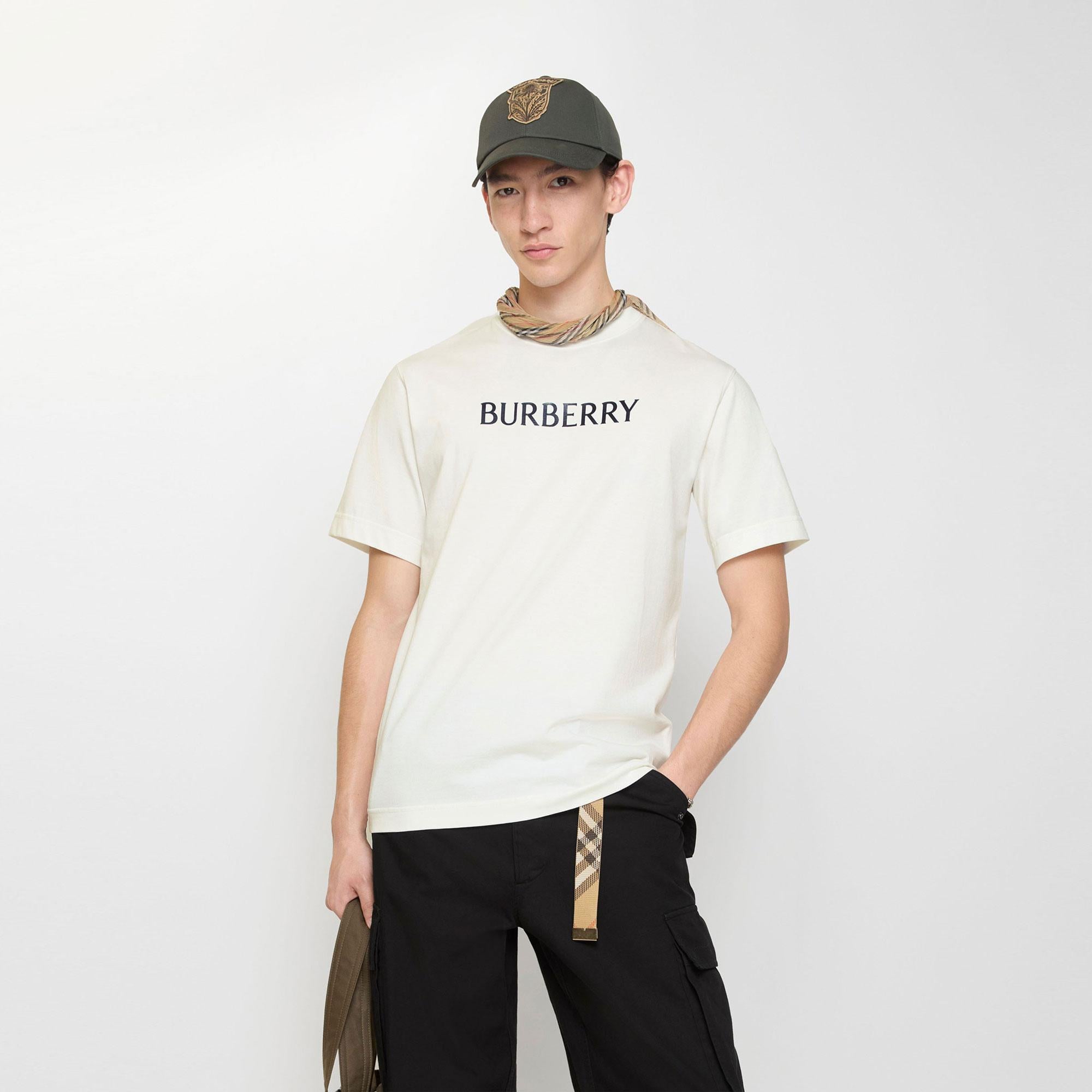 Burberry Seth Erkek Beyaz Tişört
