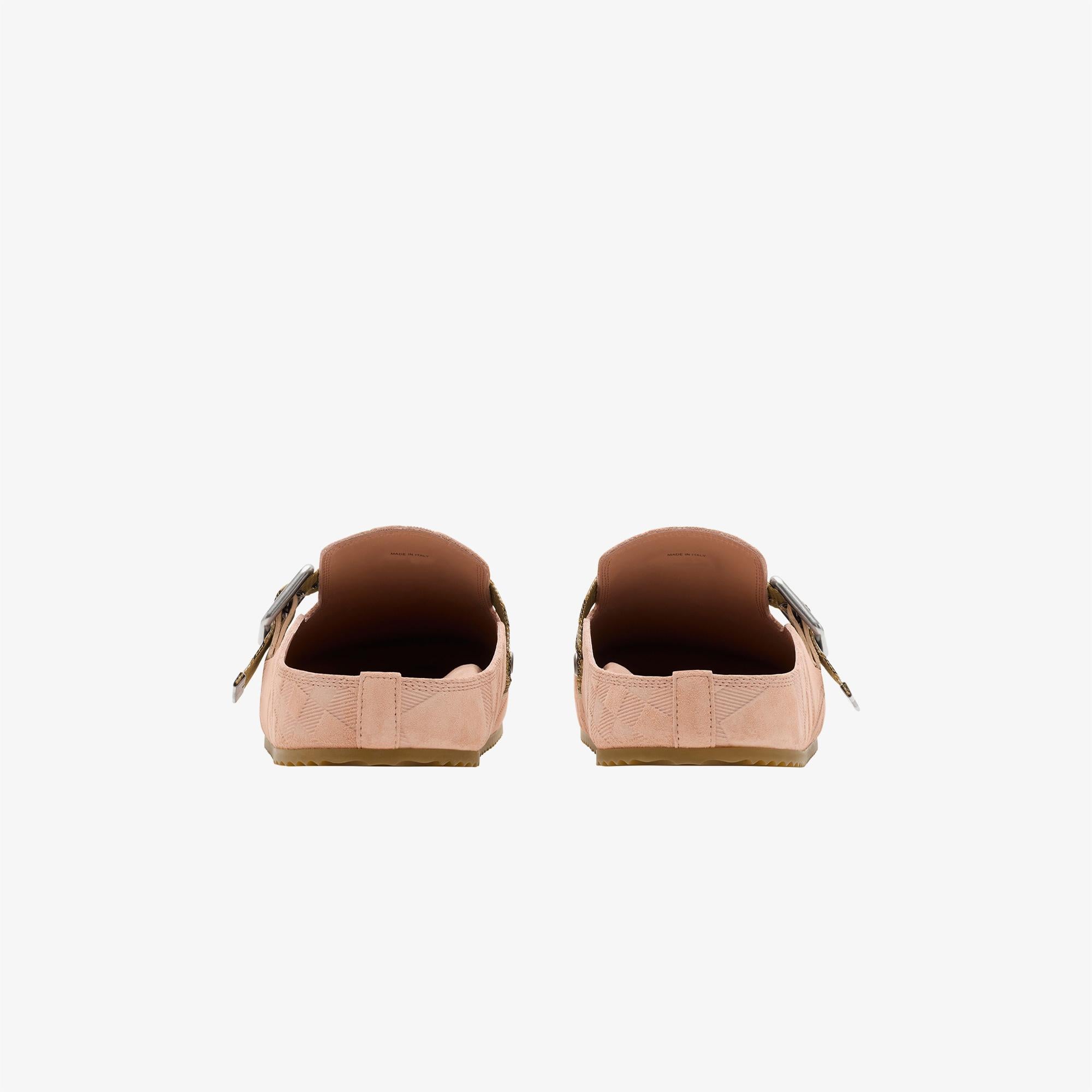 Burberry Check Suede Urchin Clogs Kadın Pembe Terlik