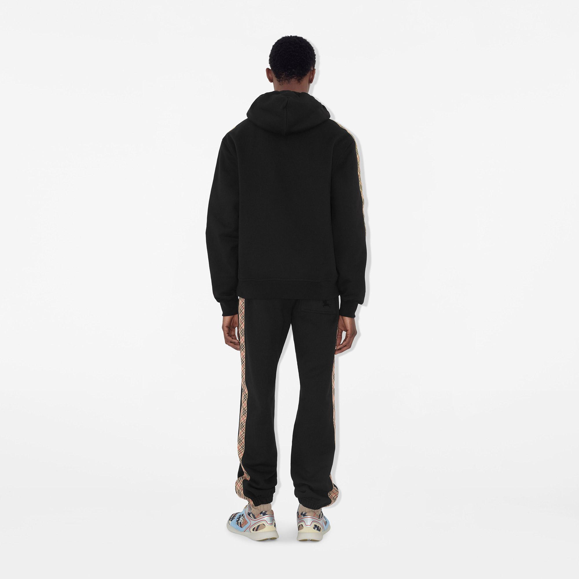 Burberry Sid Check Trim Cotton Erkek Siyah Eşofman Altı