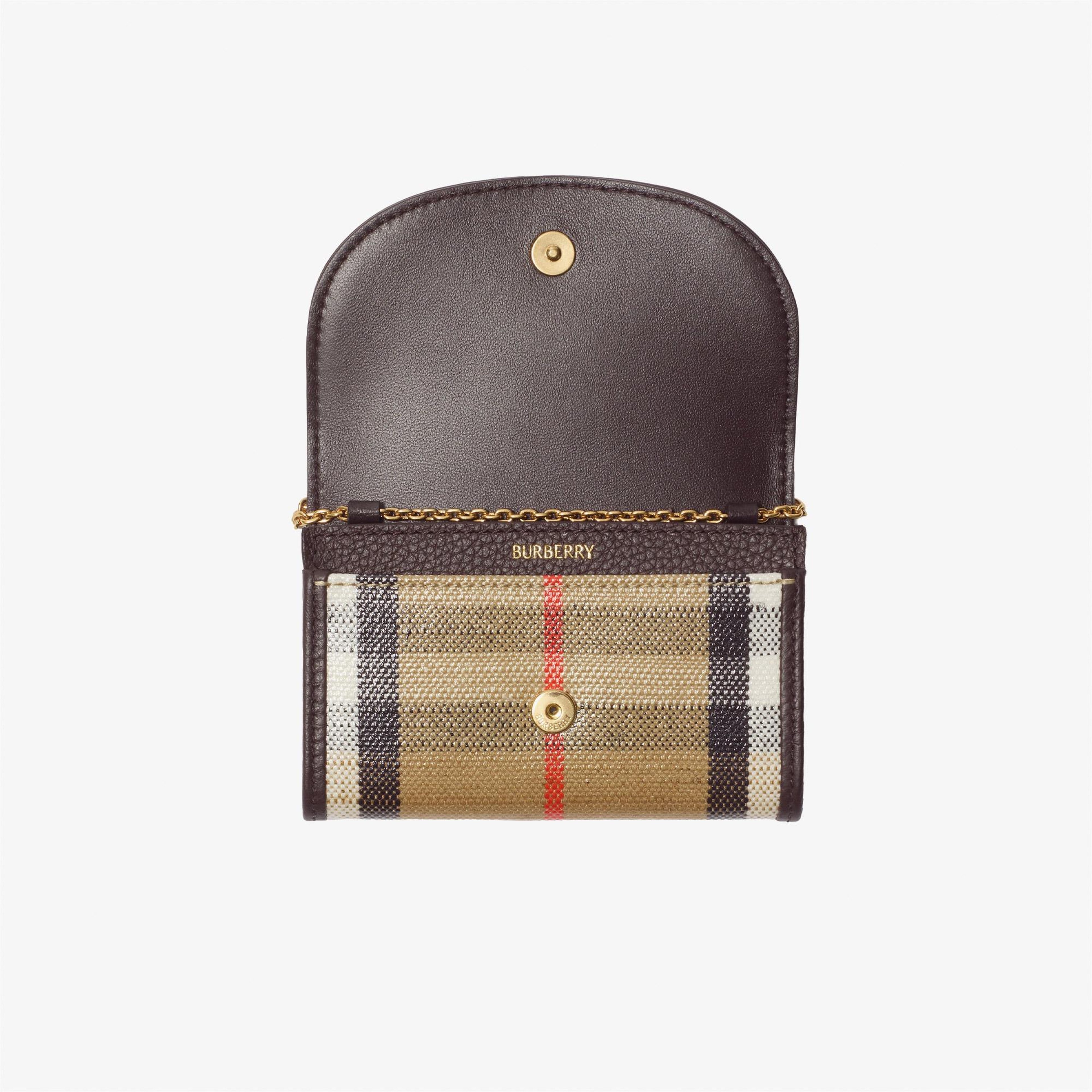 Burberry Highlands Chain Kadın Bej Keten Cüzdan