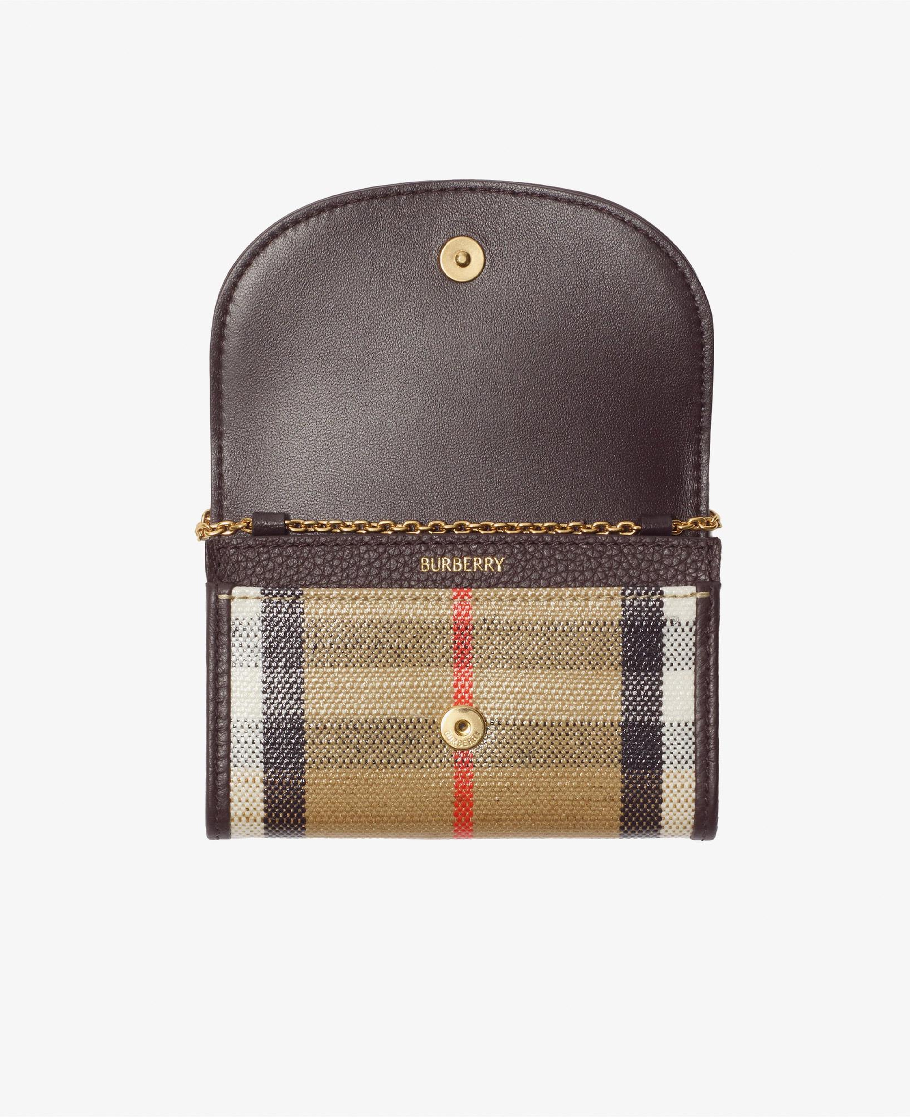 Burberry Highlands Chain Kadın Bej Keten Cüzdan
