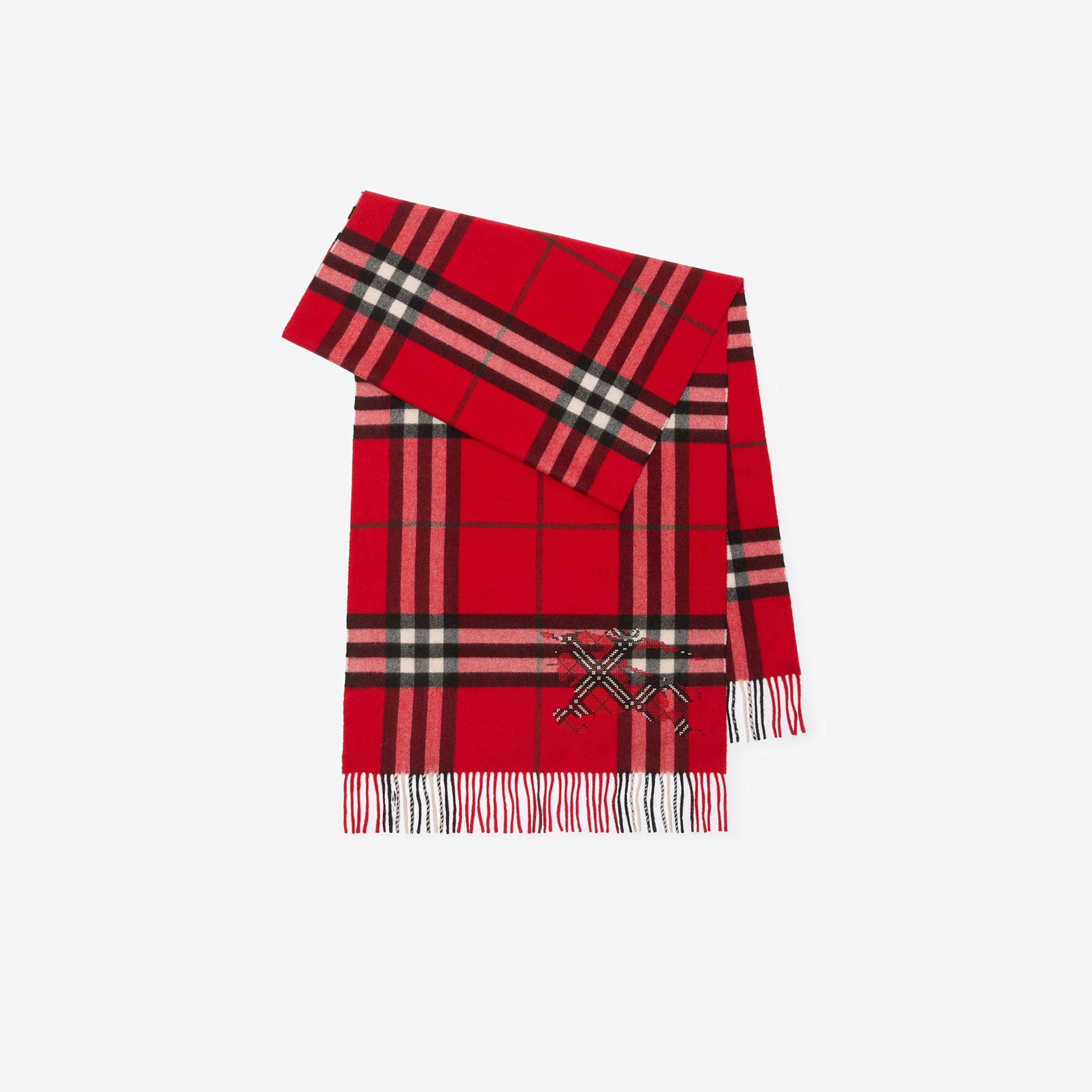 Burberry Check Ekd X Stıtch Kadın Kırmızı Atkı