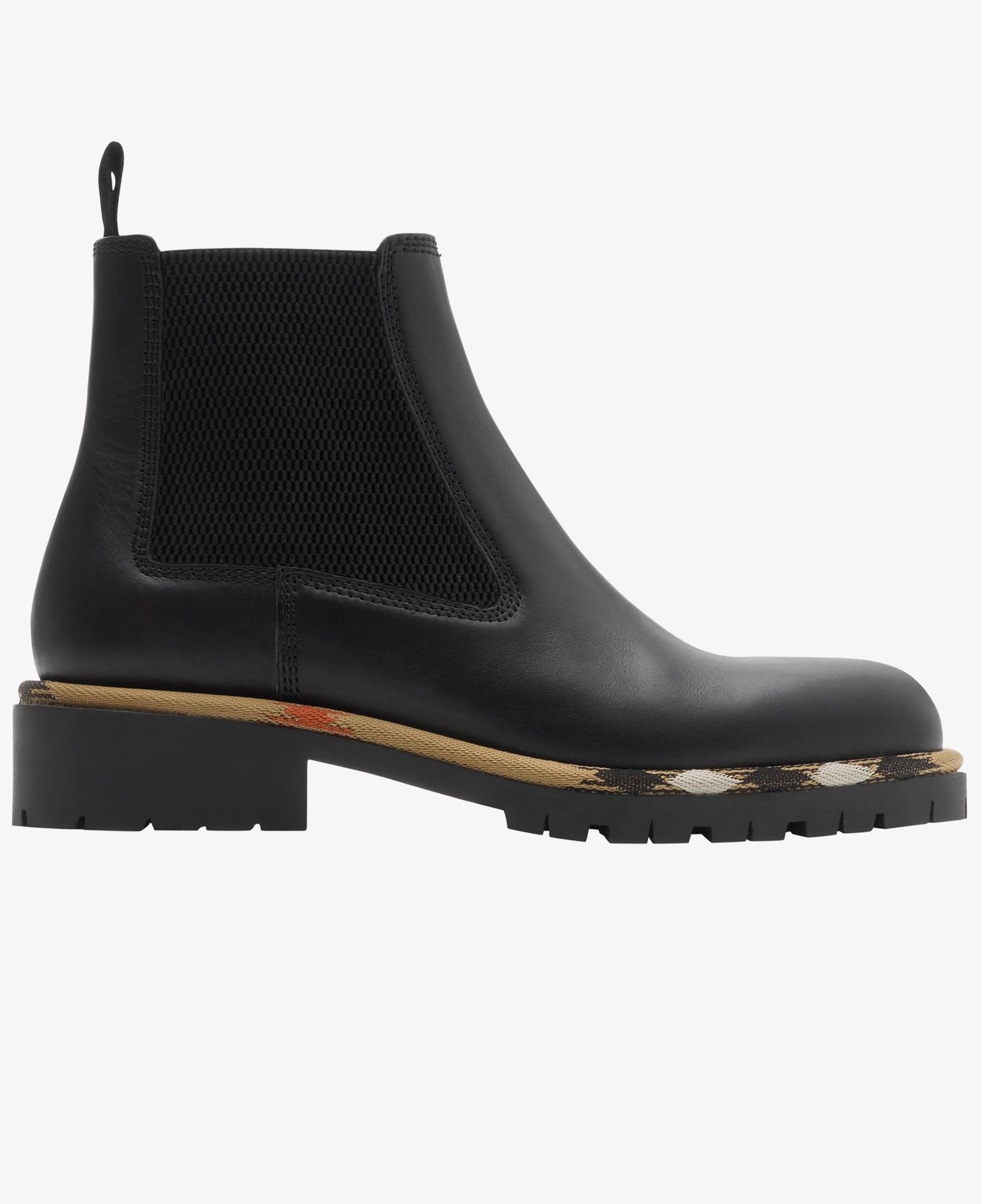 Burberry Leather Gravel Chelsea Kadın Siyah Bot