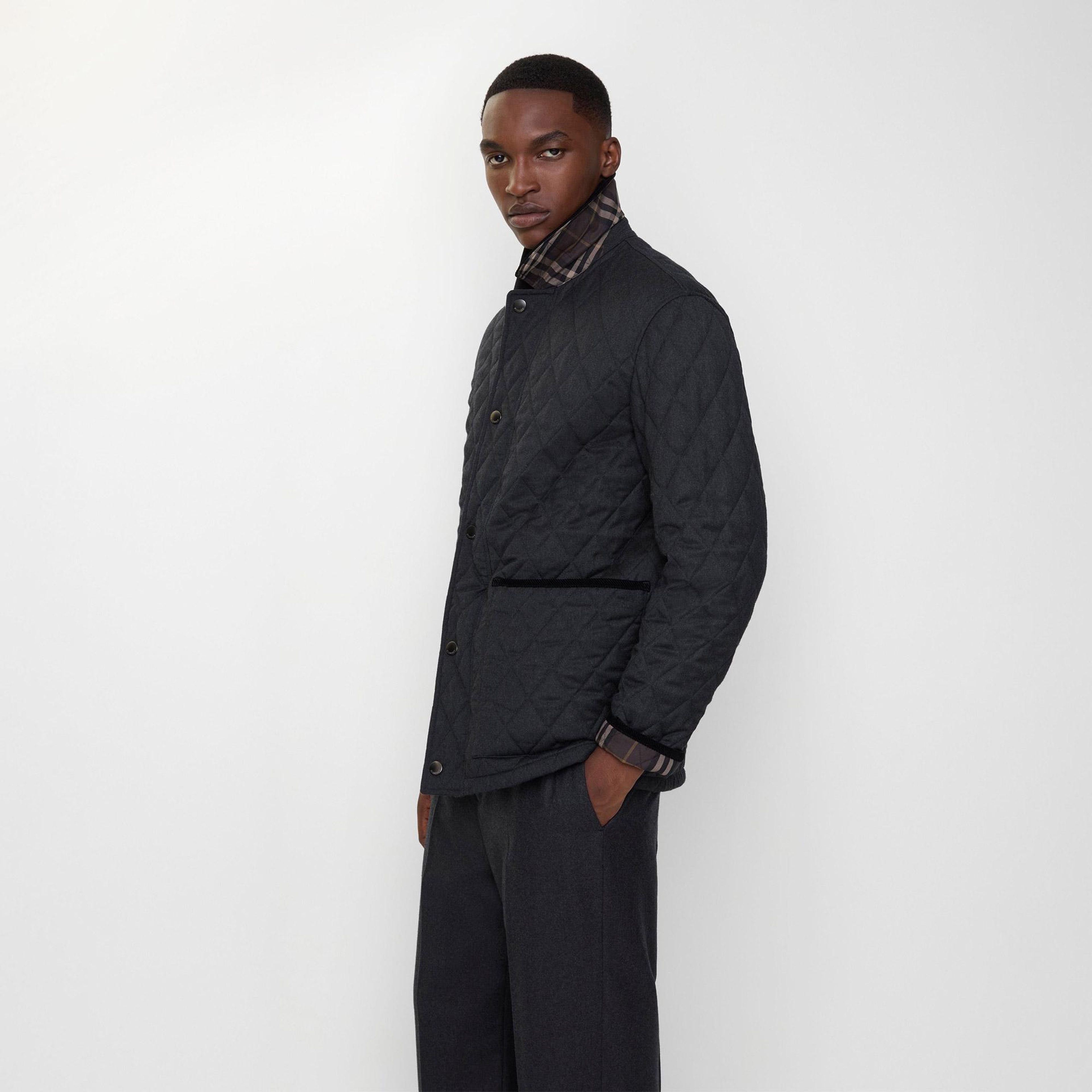 Burberry Haddington Erkek Gri Mont