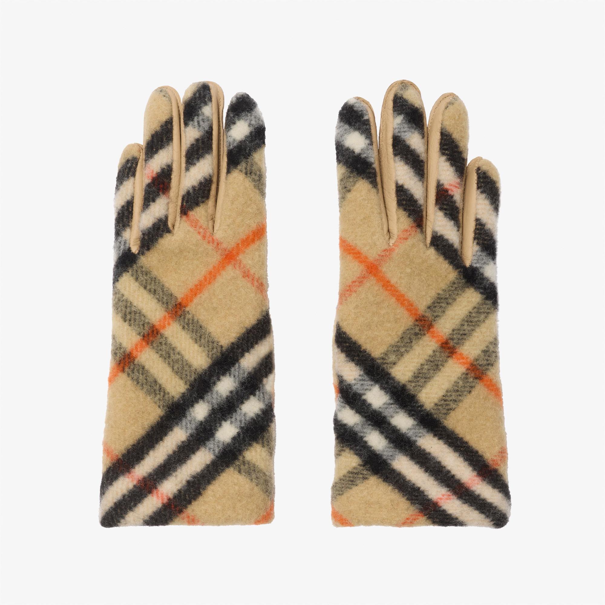 Burberry Bias Wool Kadın Bej Eldiven
