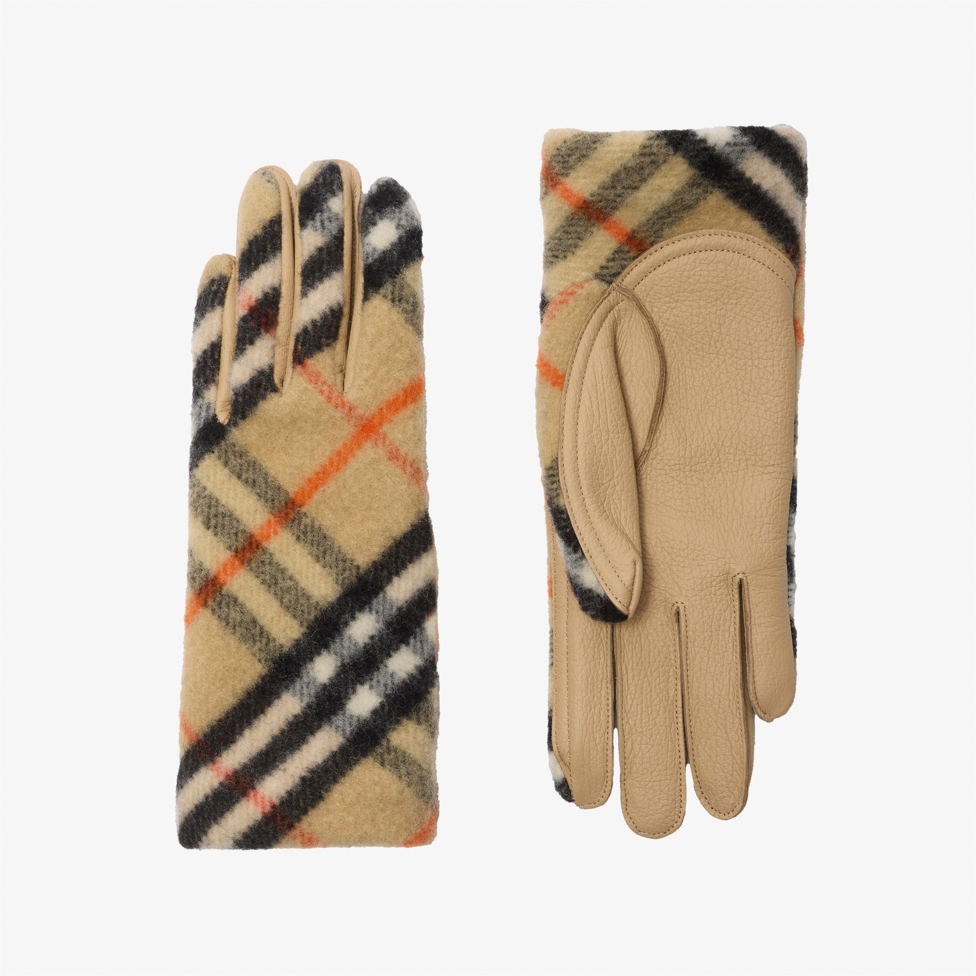 Burberry Bias Wool Kadın Bej Eldiven