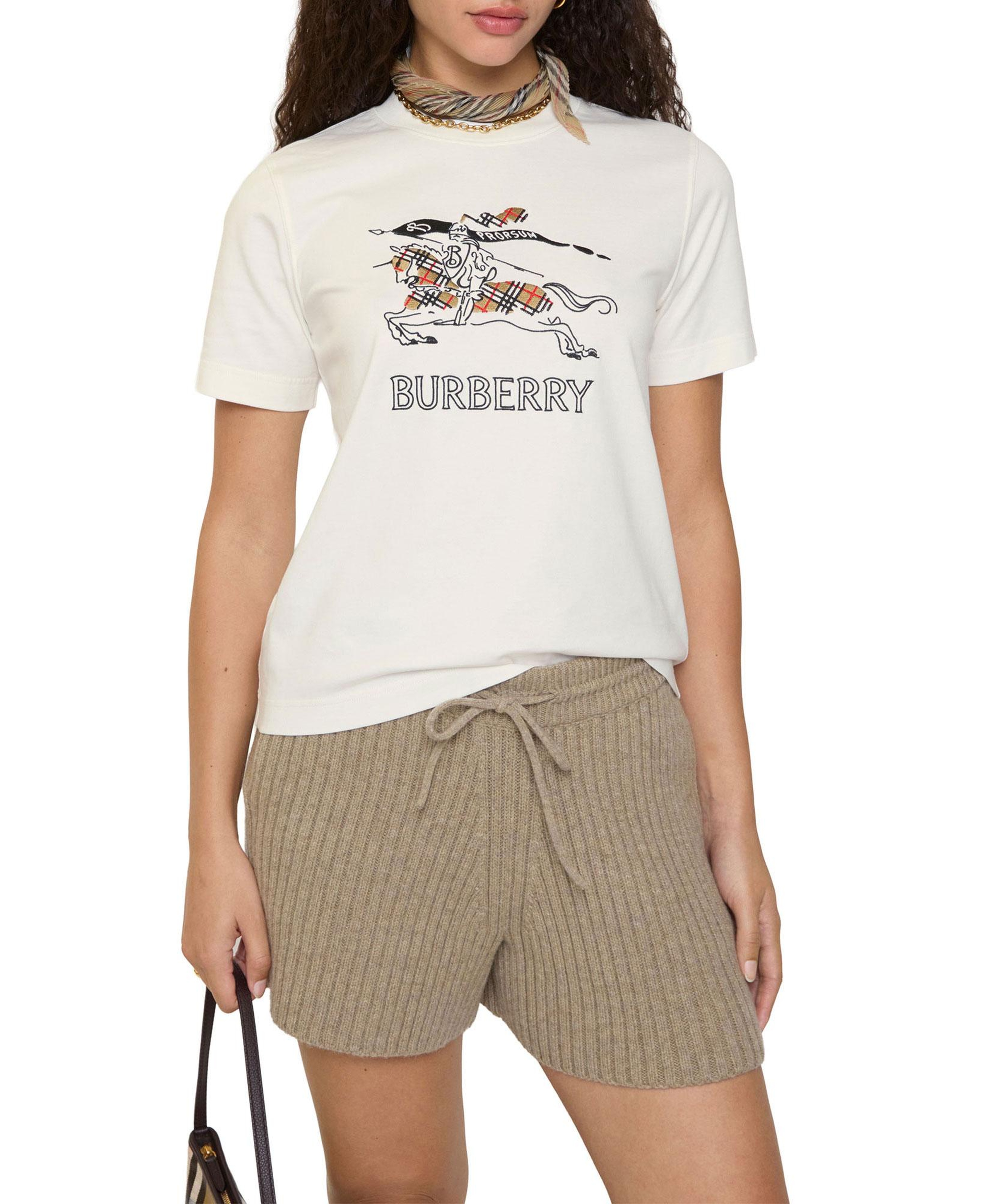 Burberry Frankie Ekd Check Kadın Beyaz T-Shirt