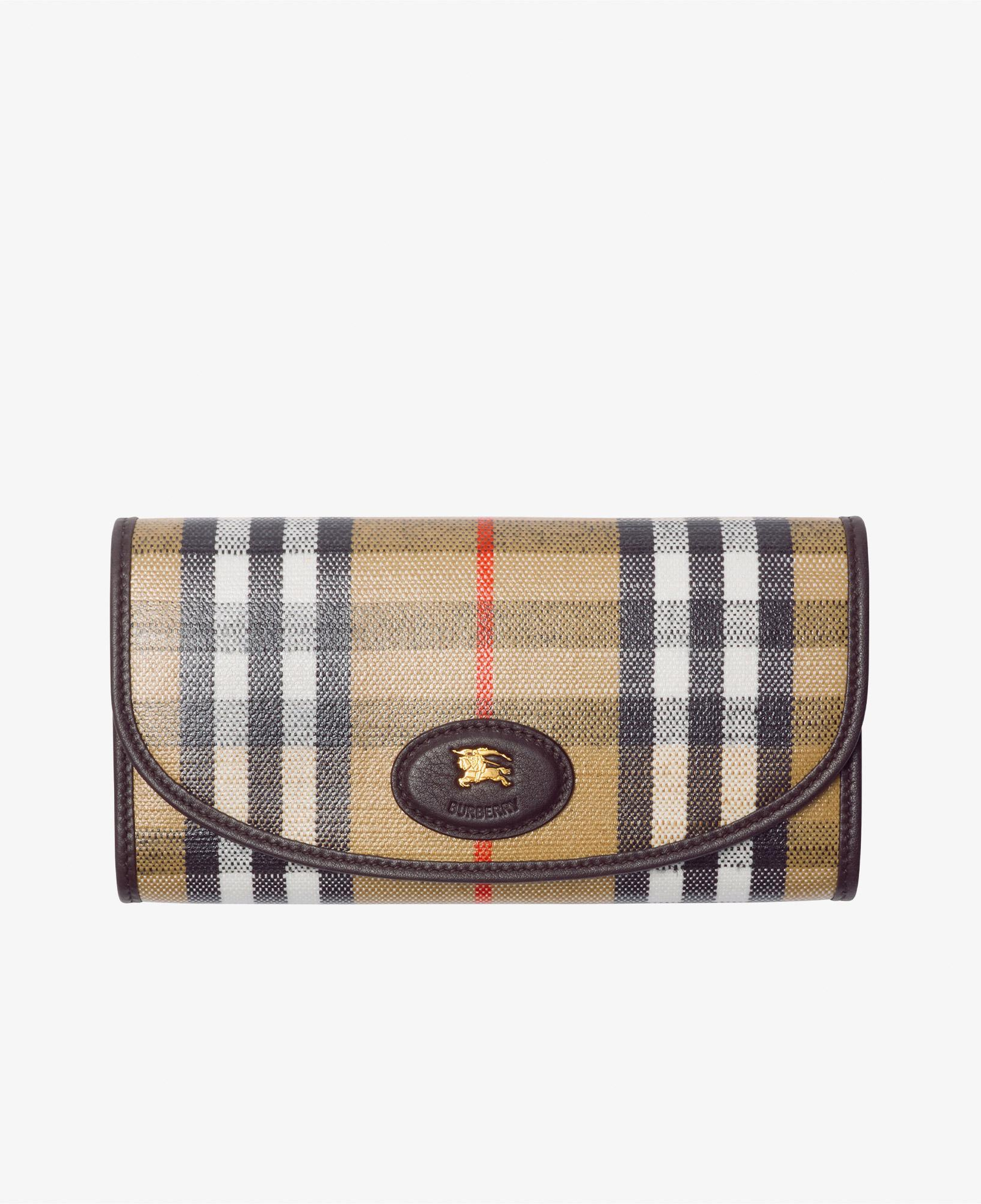 Burberry Highlands Continental Kadın Bej Keten Cüzdan