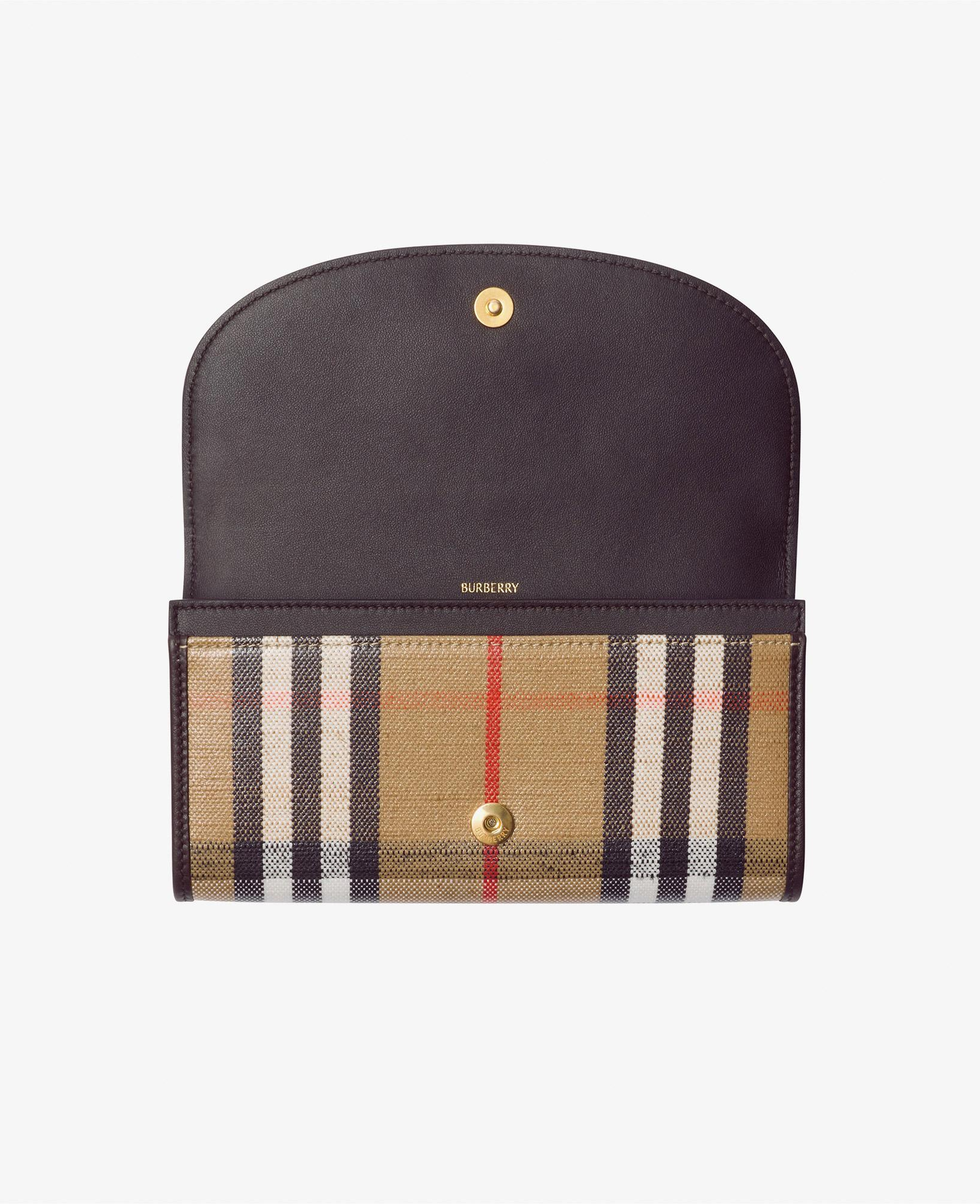 Burberry Highlands Continental Kadın Bej Keten Cüzdan