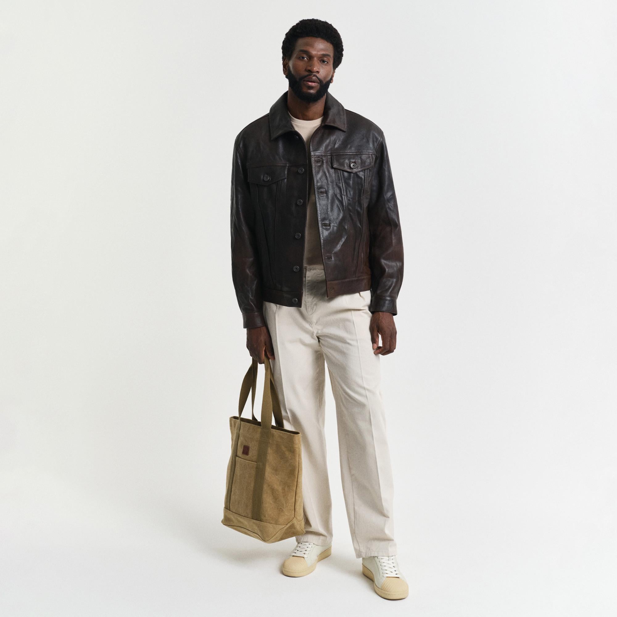 GANT Erkek Bej Regular Fit Bisiklet Yaka T-Shirt