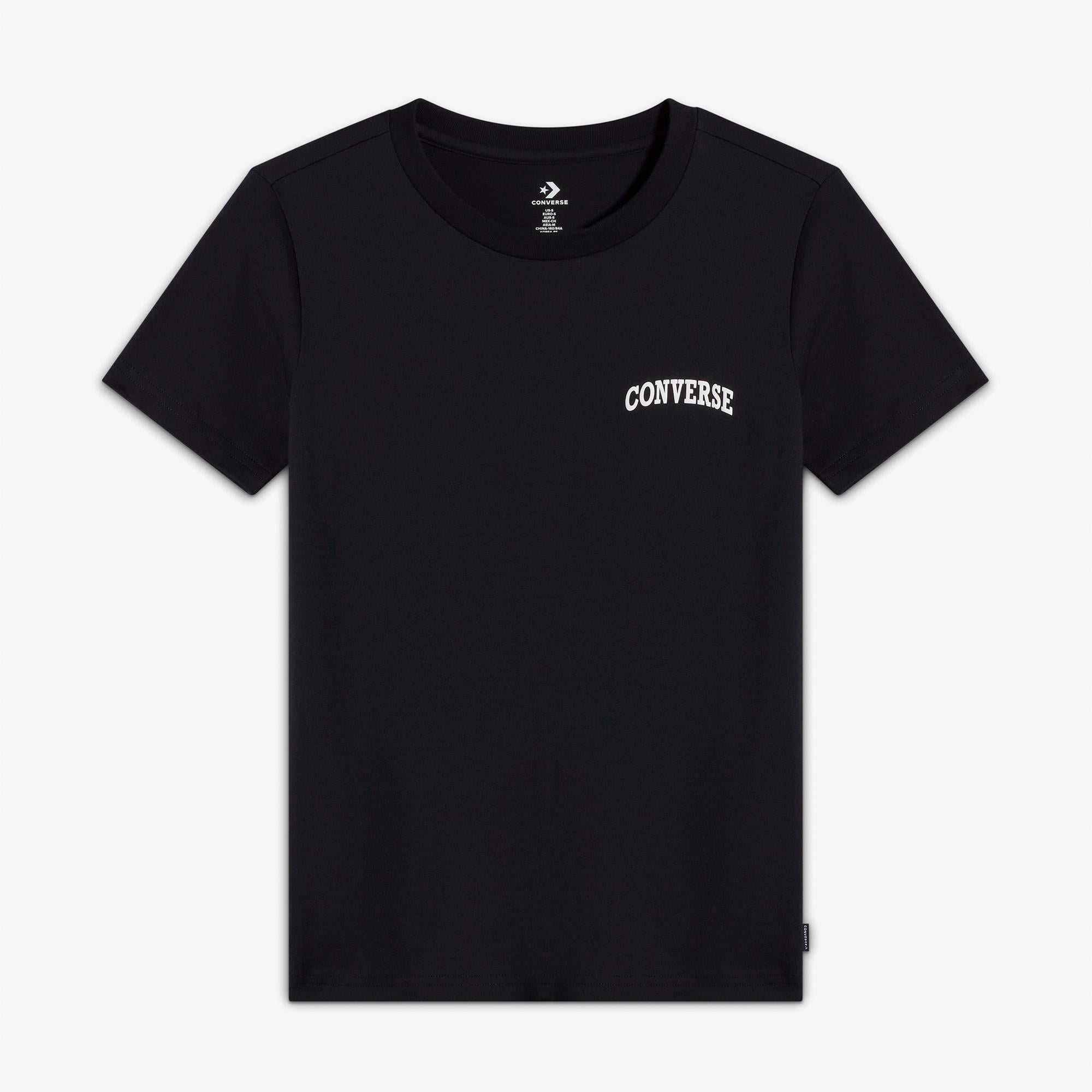 Converse Logo Kadın Siyah T?Shirt