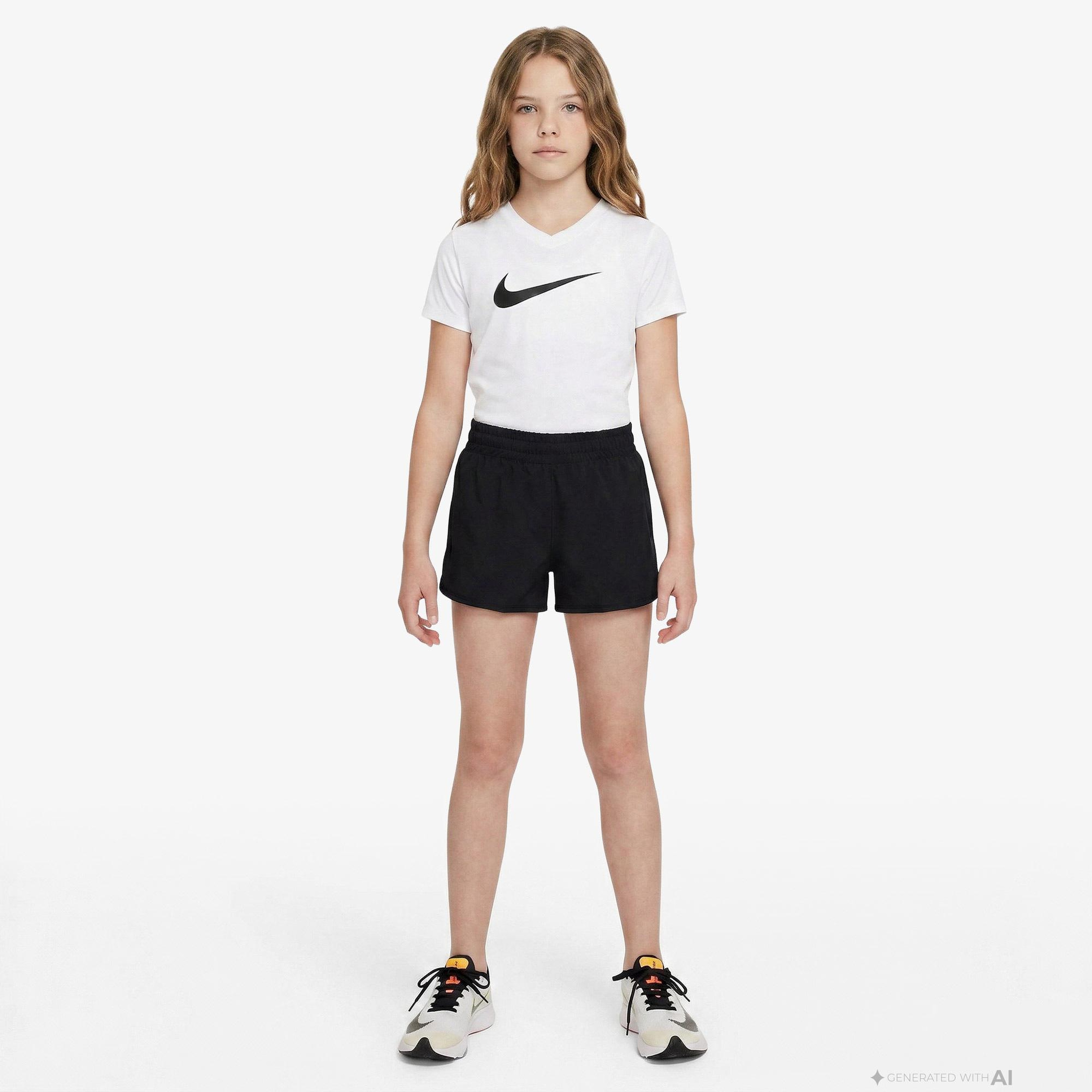 Nike Dri-Fit One Woven High Rise Çocuk Siyah Şort