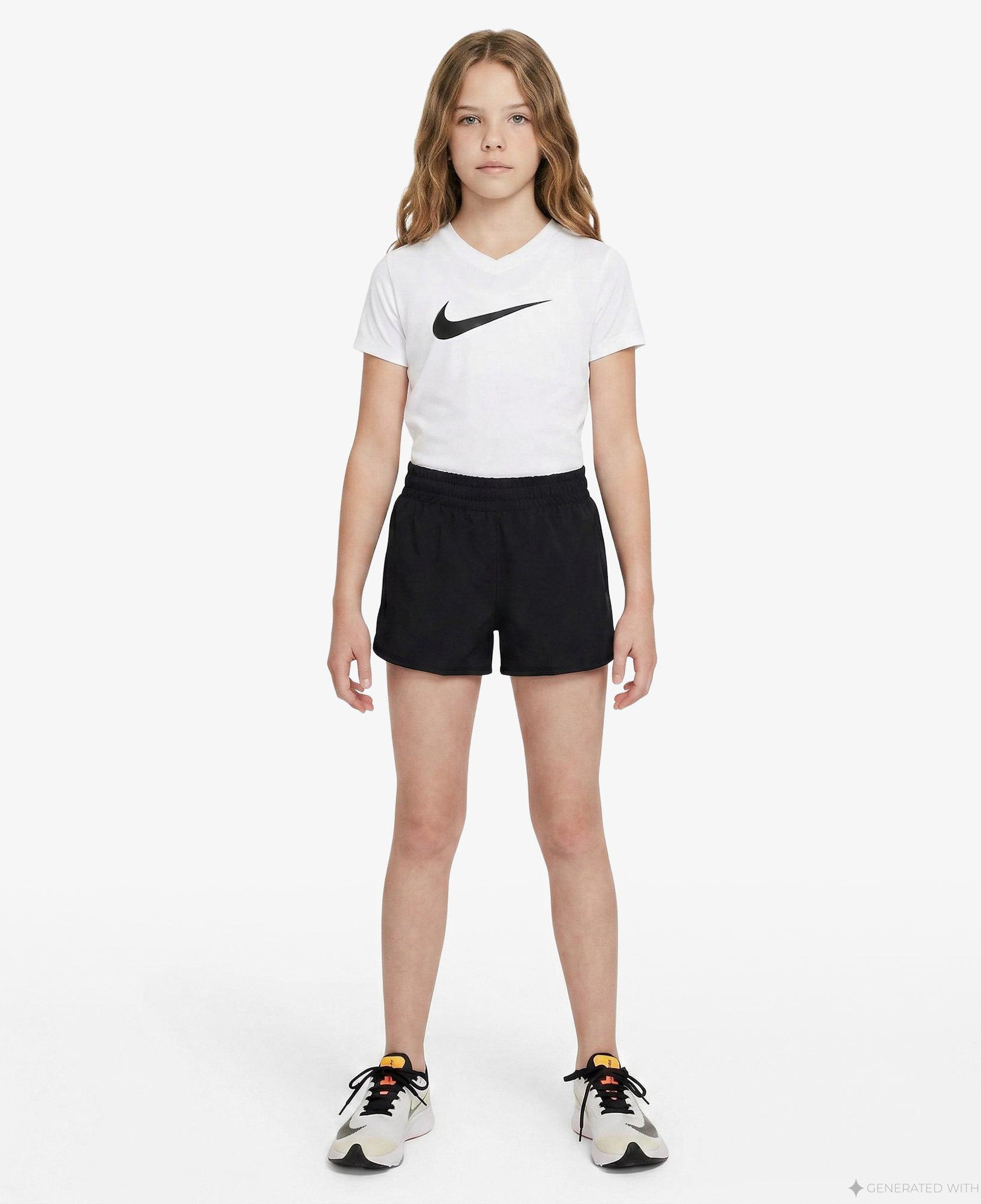Nike Dri-Fit One Woven High Rise Çocuk Siyah Şort