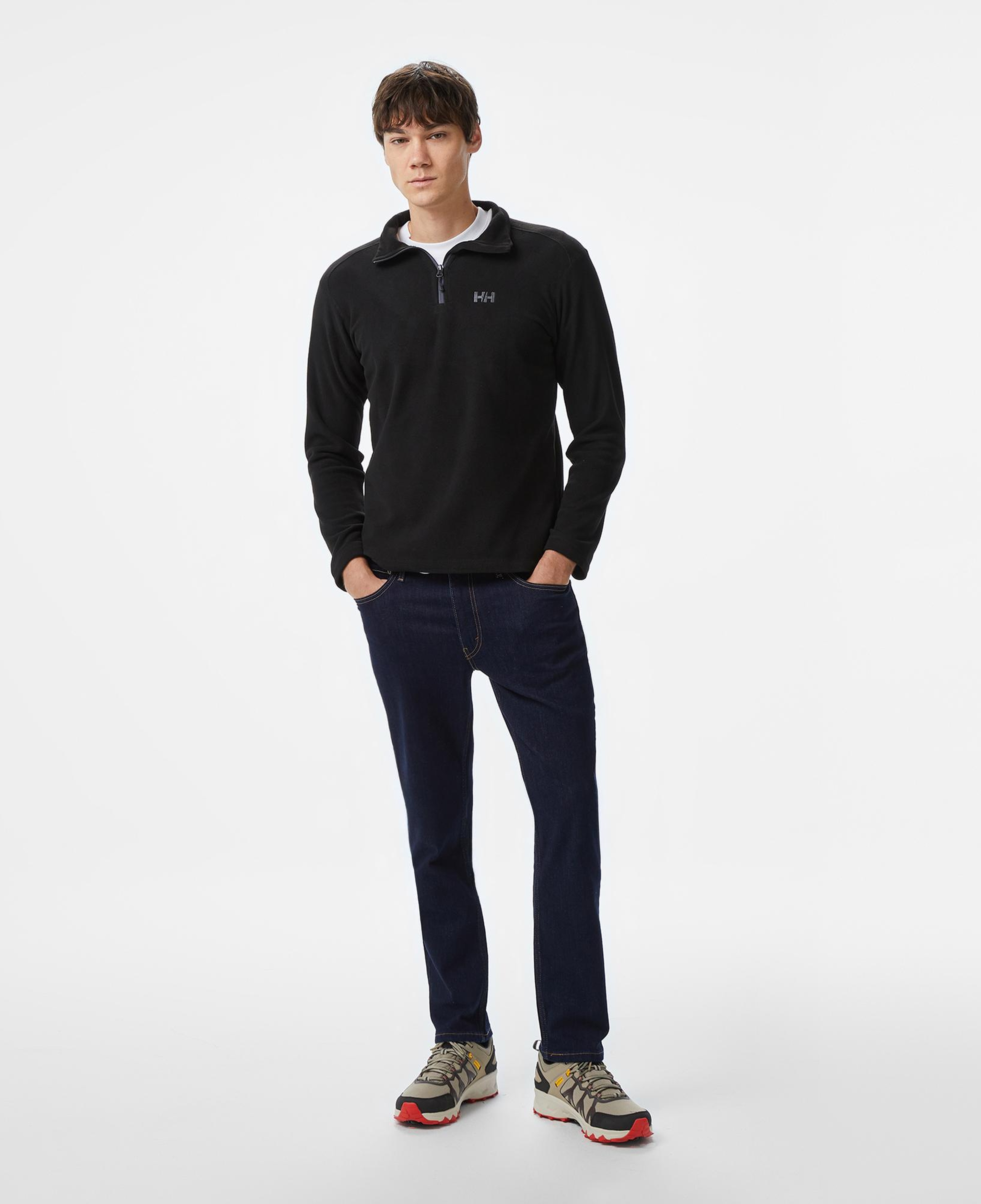 Helly Hansen Mount Erkek Siyah Yarım Fermuarlı Polar