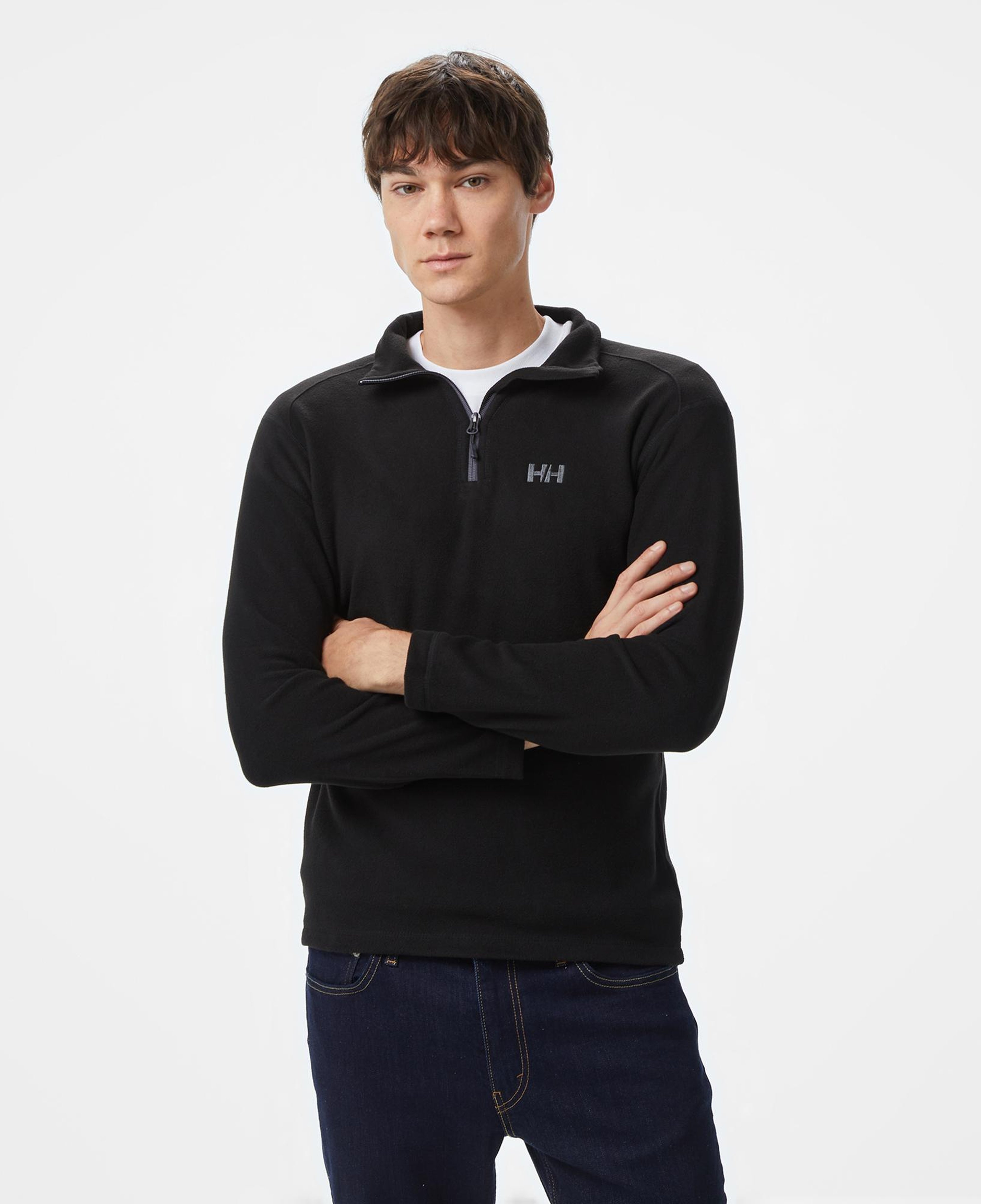 Helly Hansen Mount Erkek Siyah Yarım Fermuarlı Polar