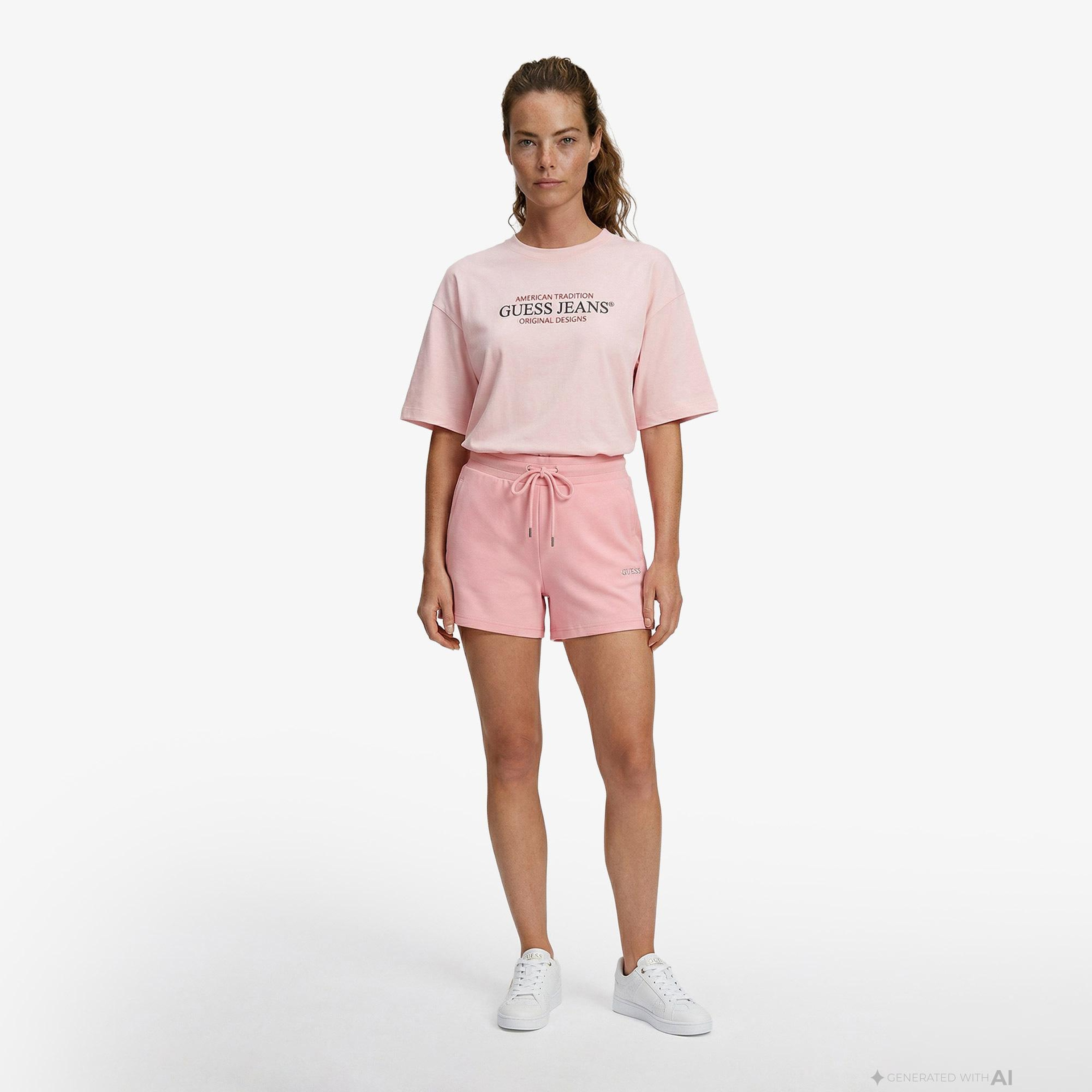 Guess Nat Aktif Scuba Regular Fit Kadın Pembe Şort