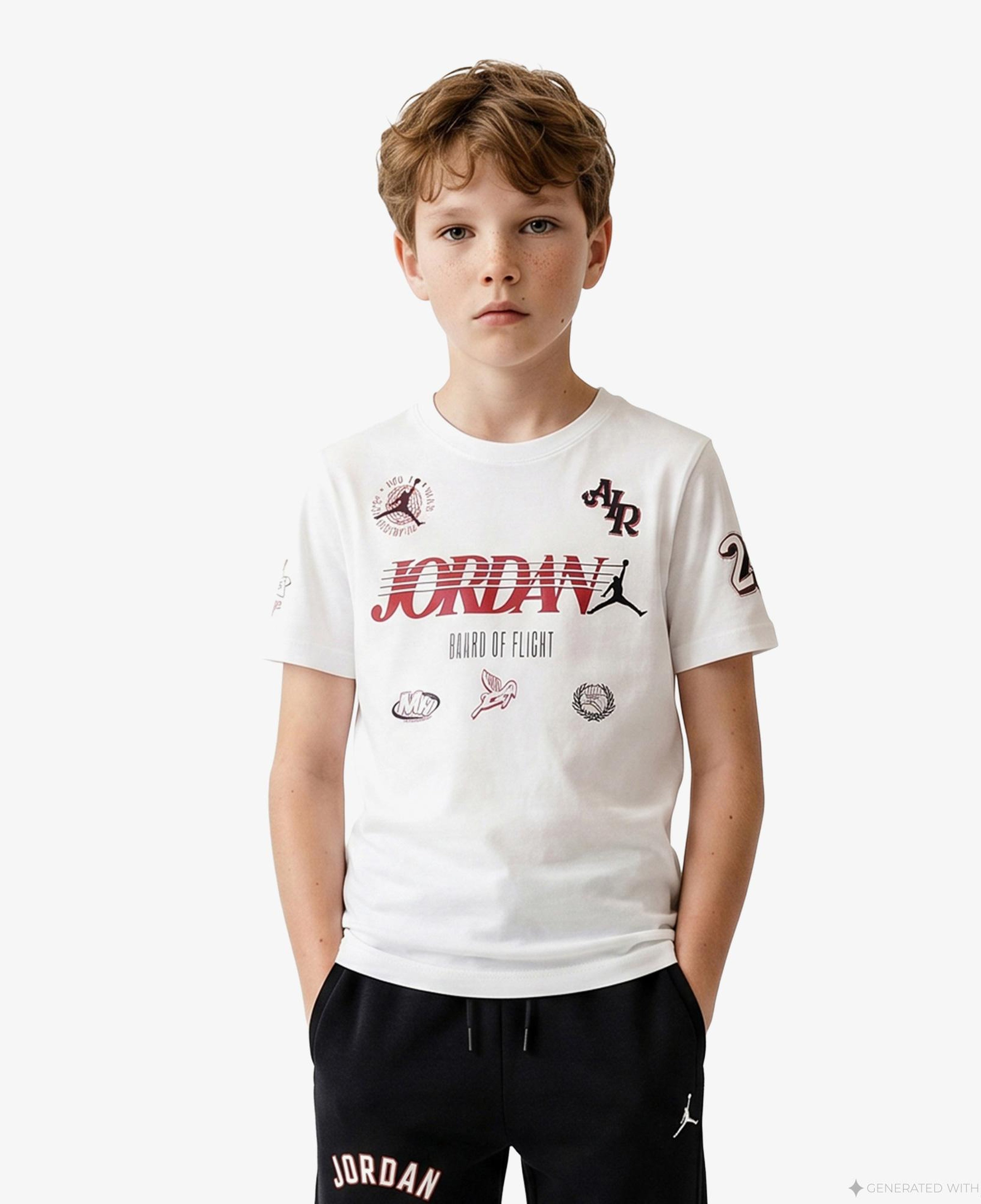 Jordan Sports Club Erkek Çocuk Beyaz T-Shirt