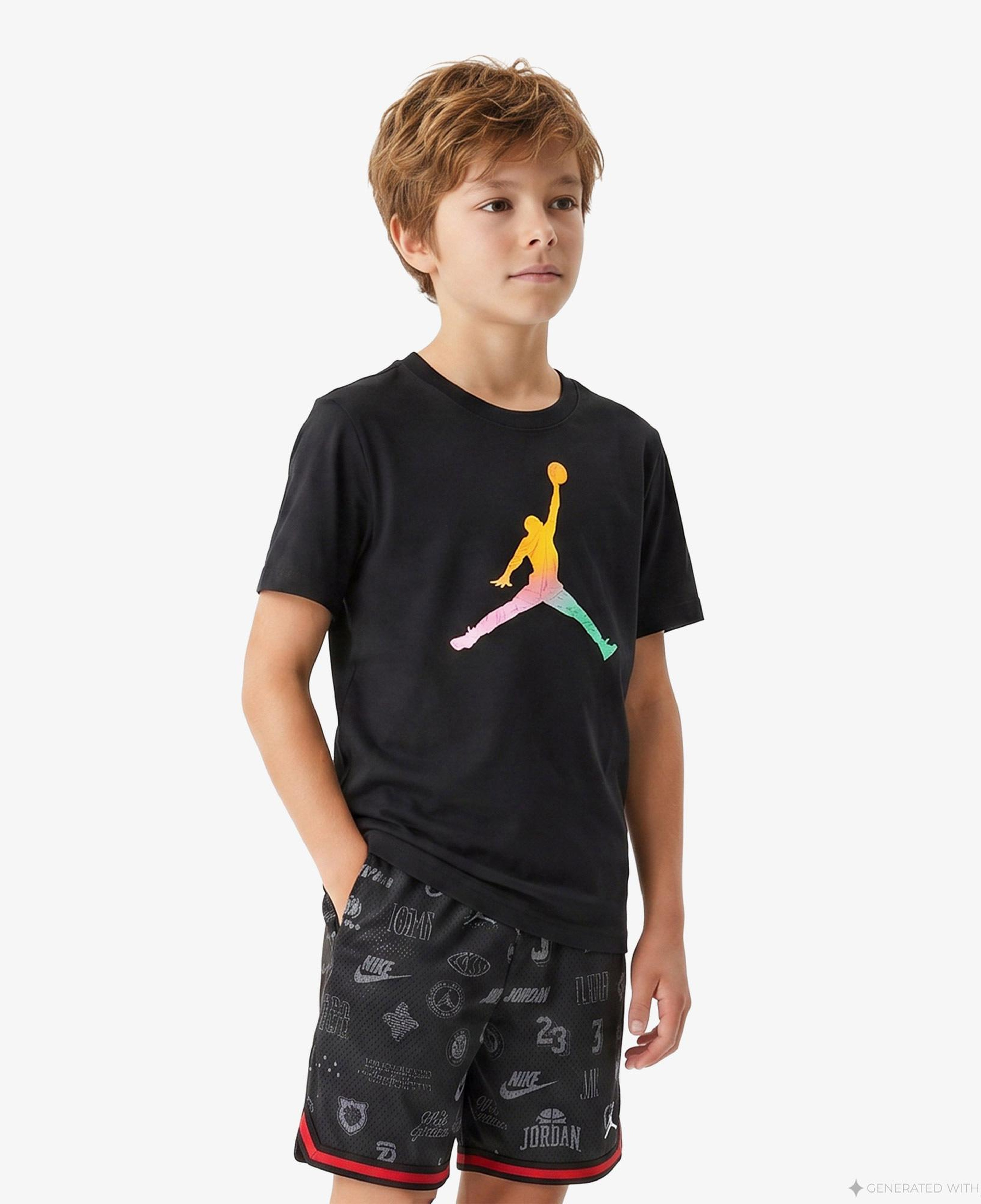 Jordan Tie-Dye Jumpman Erkek Çocuk Siyah T-Shirt