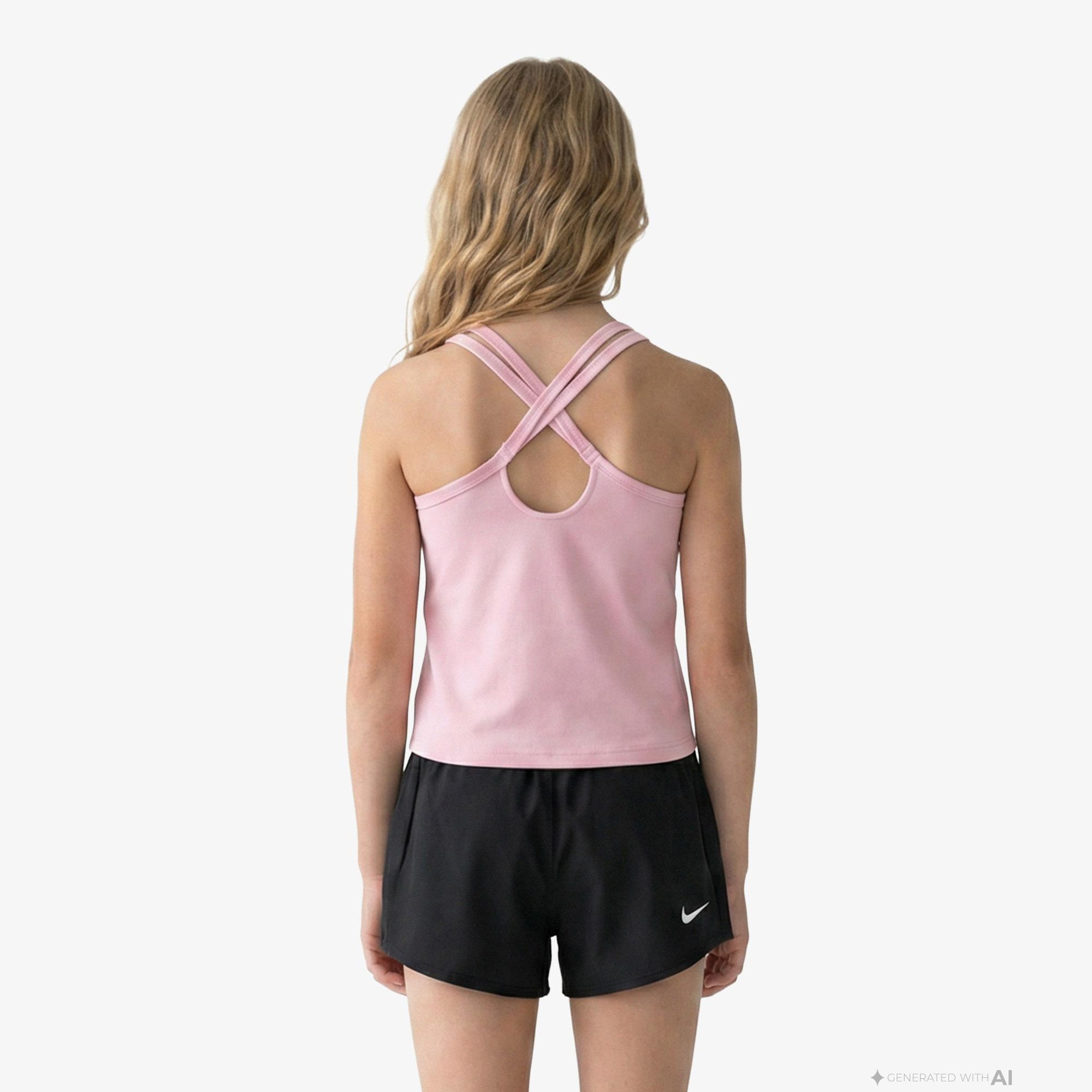 Nike Dri-Fit One Fitted Çocuk Pembe Kolsuz T-Shirt