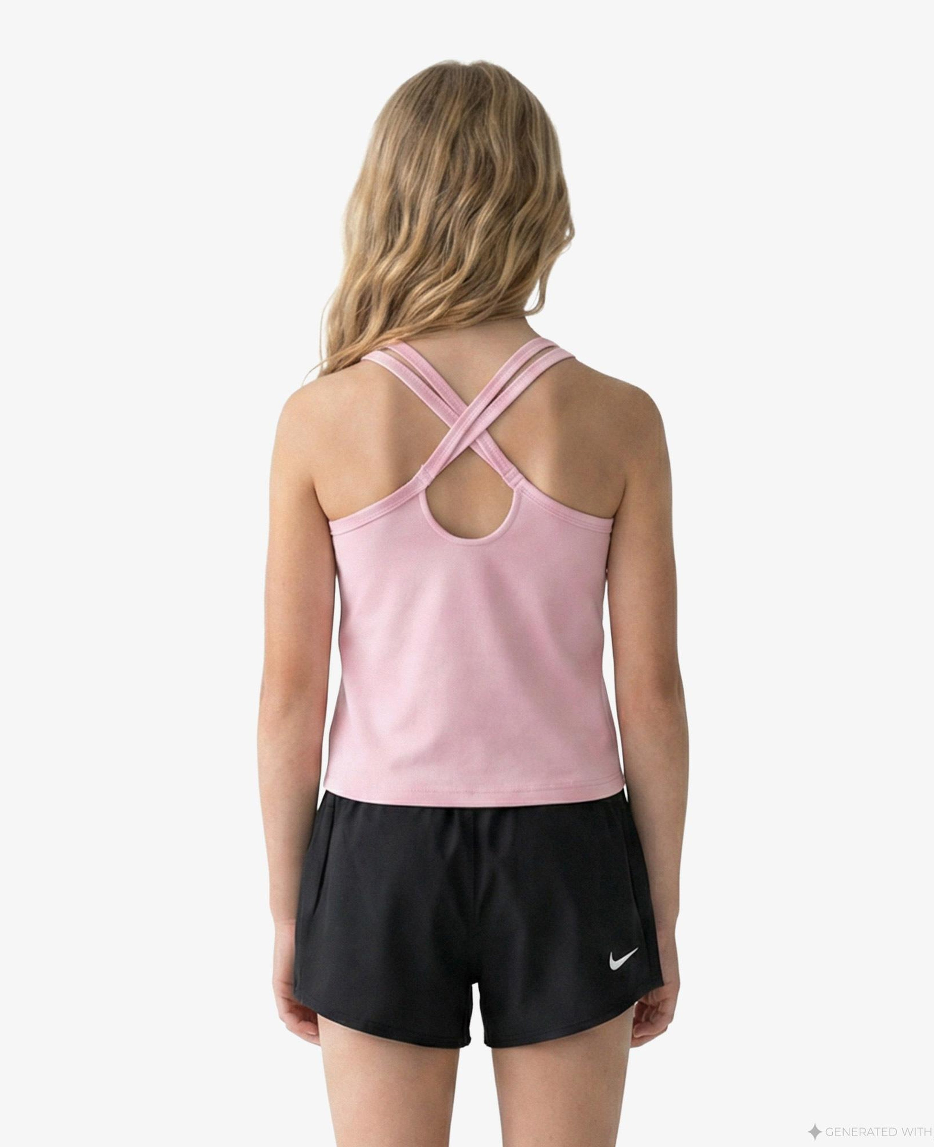 Nike Dri-Fit One Fitted Çocuk Pembe Kolsuz T-Shirt