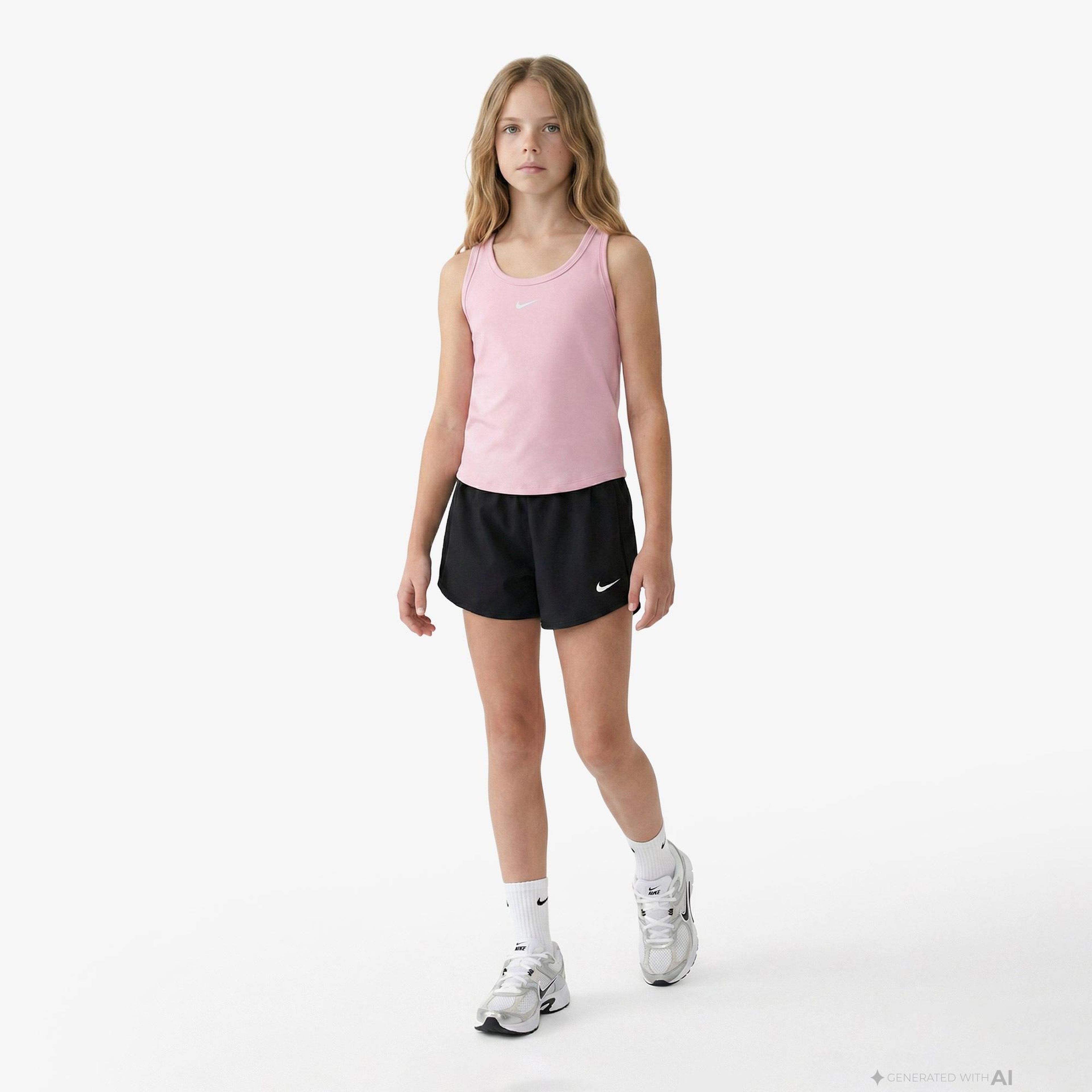 Nike Dri-Fit One Fitted Çocuk Pembe Kolsuz T-Shirt