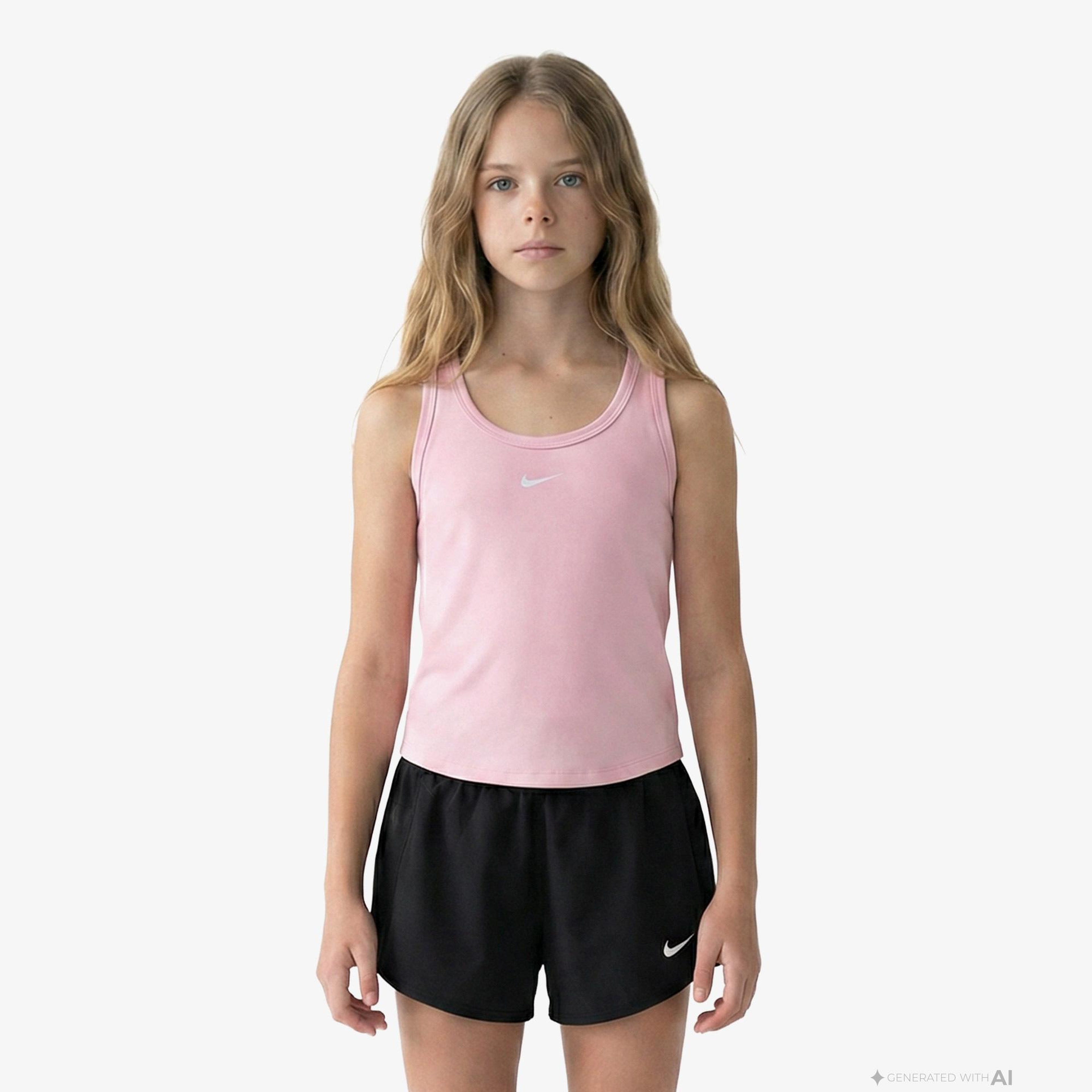 Nike Dri-Fit One Fitted Çocuk Pembe Kolsuz T-Shirt
