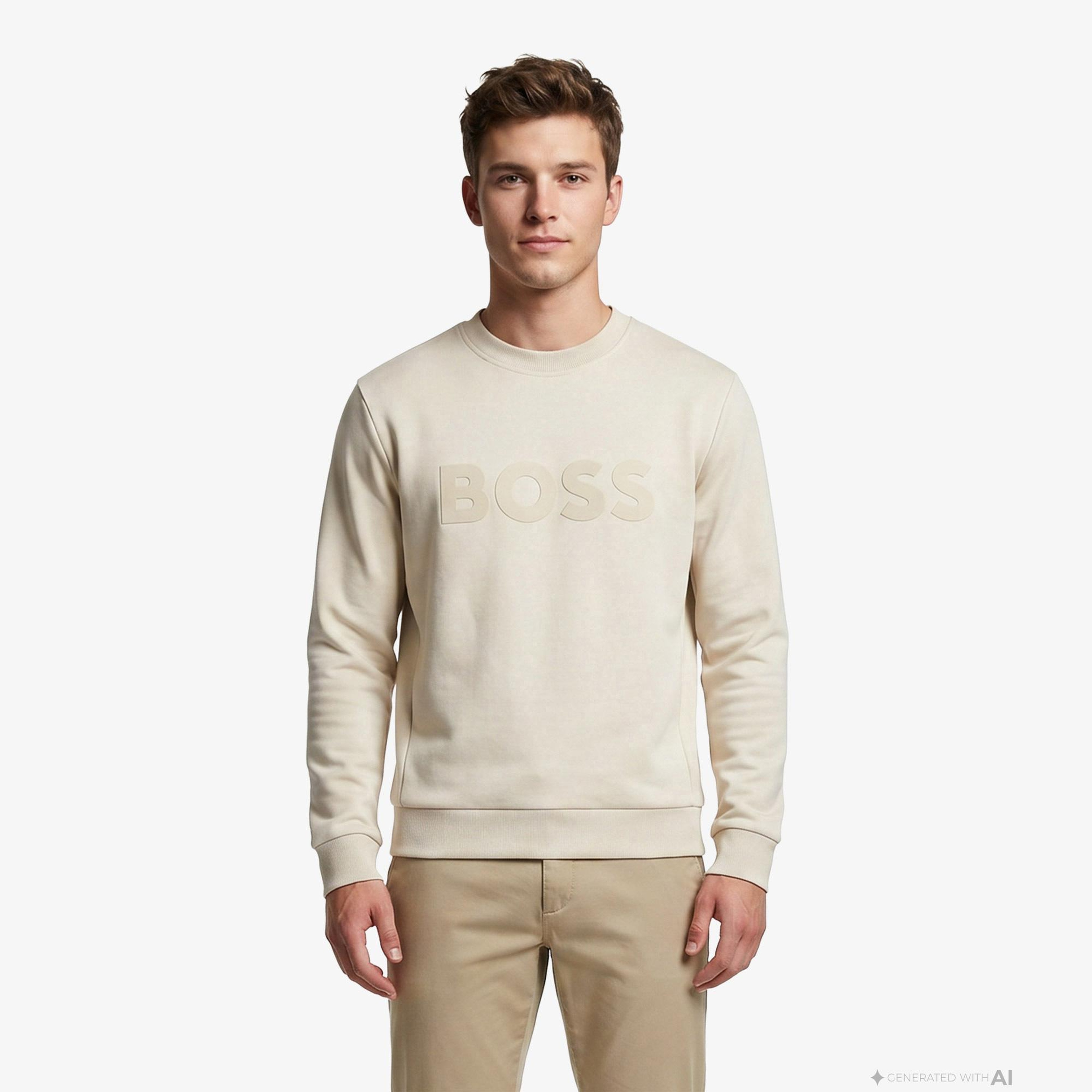 Boss Salbo Erkek Bej Sweatshirt