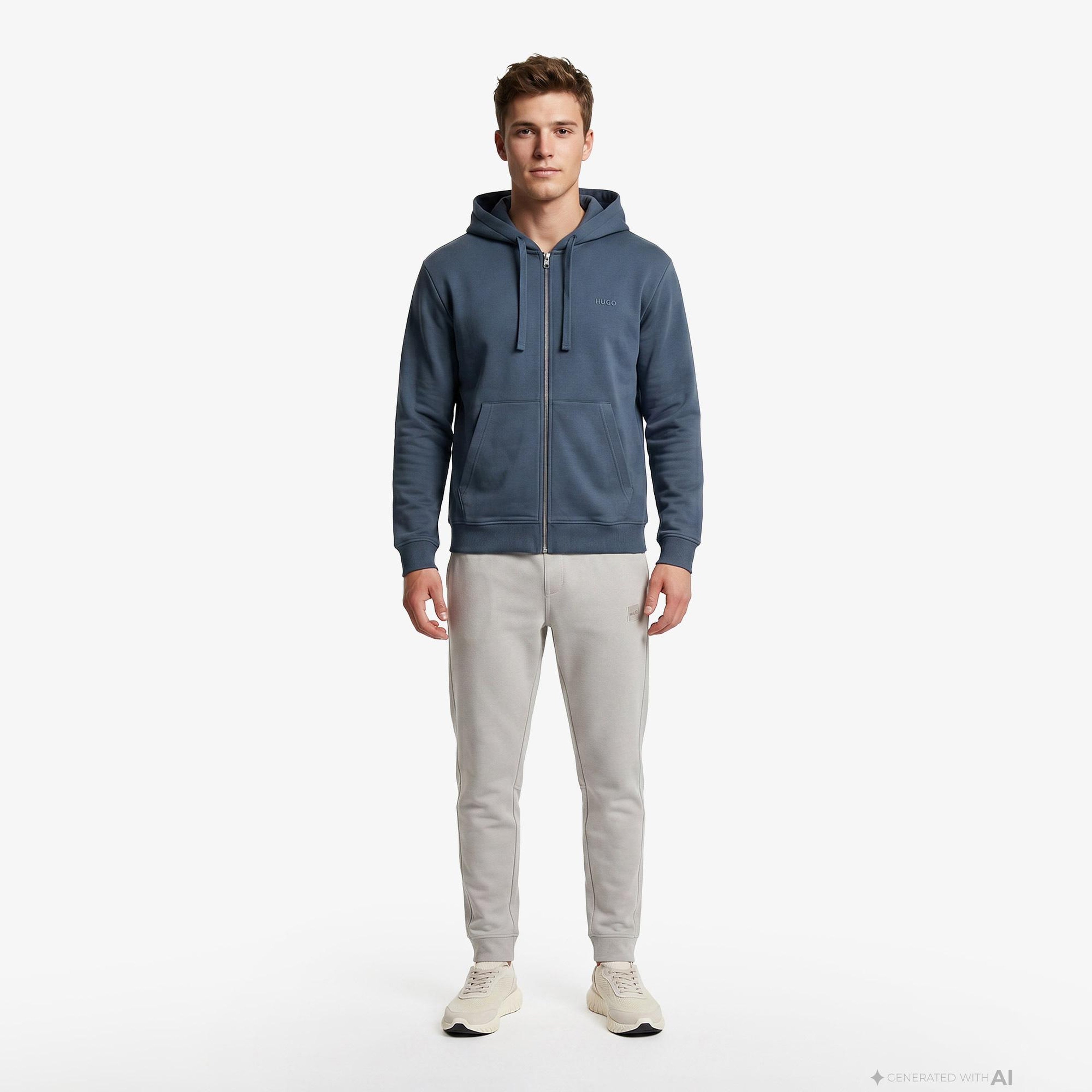 Hugo Dapo Fermuarlı Erkek Mavi Sweatshirt