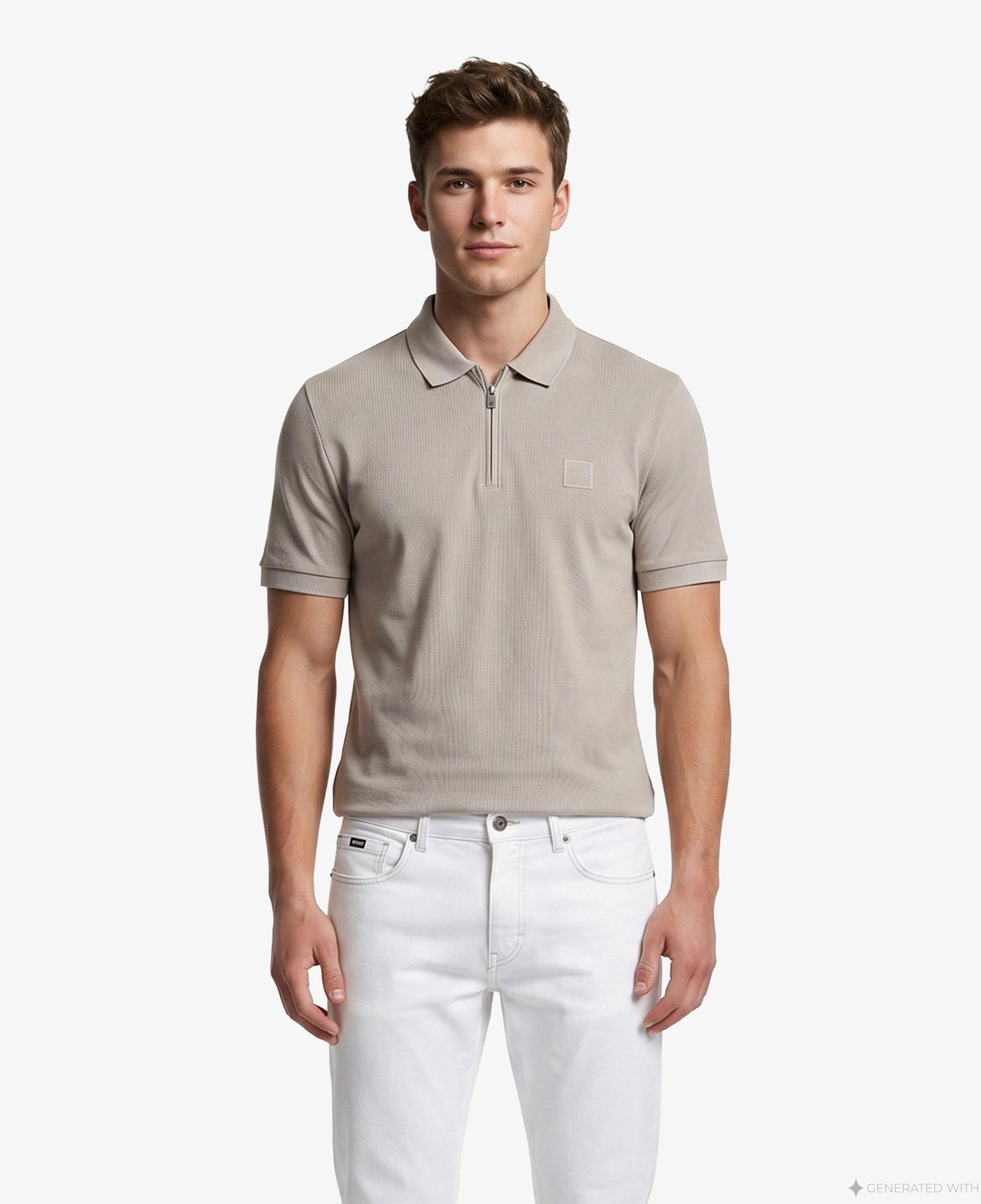 Boss Passerzip Erkek Gri Polo