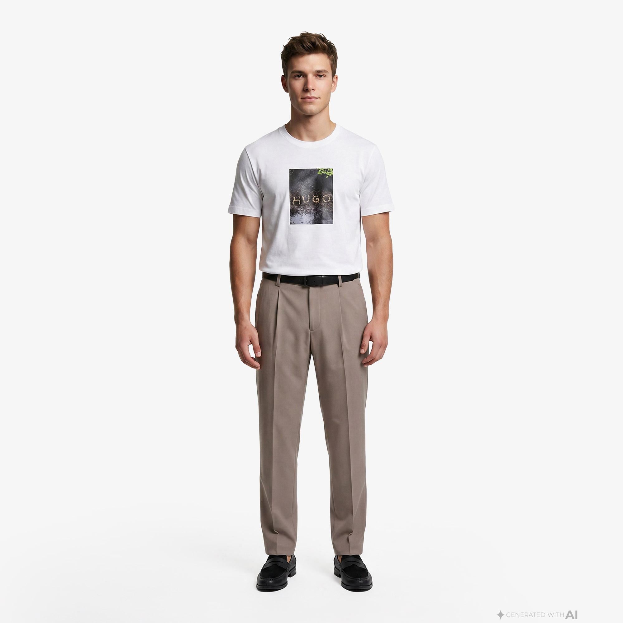 Hugo Doreston Erkek Beyaz T-Shirt