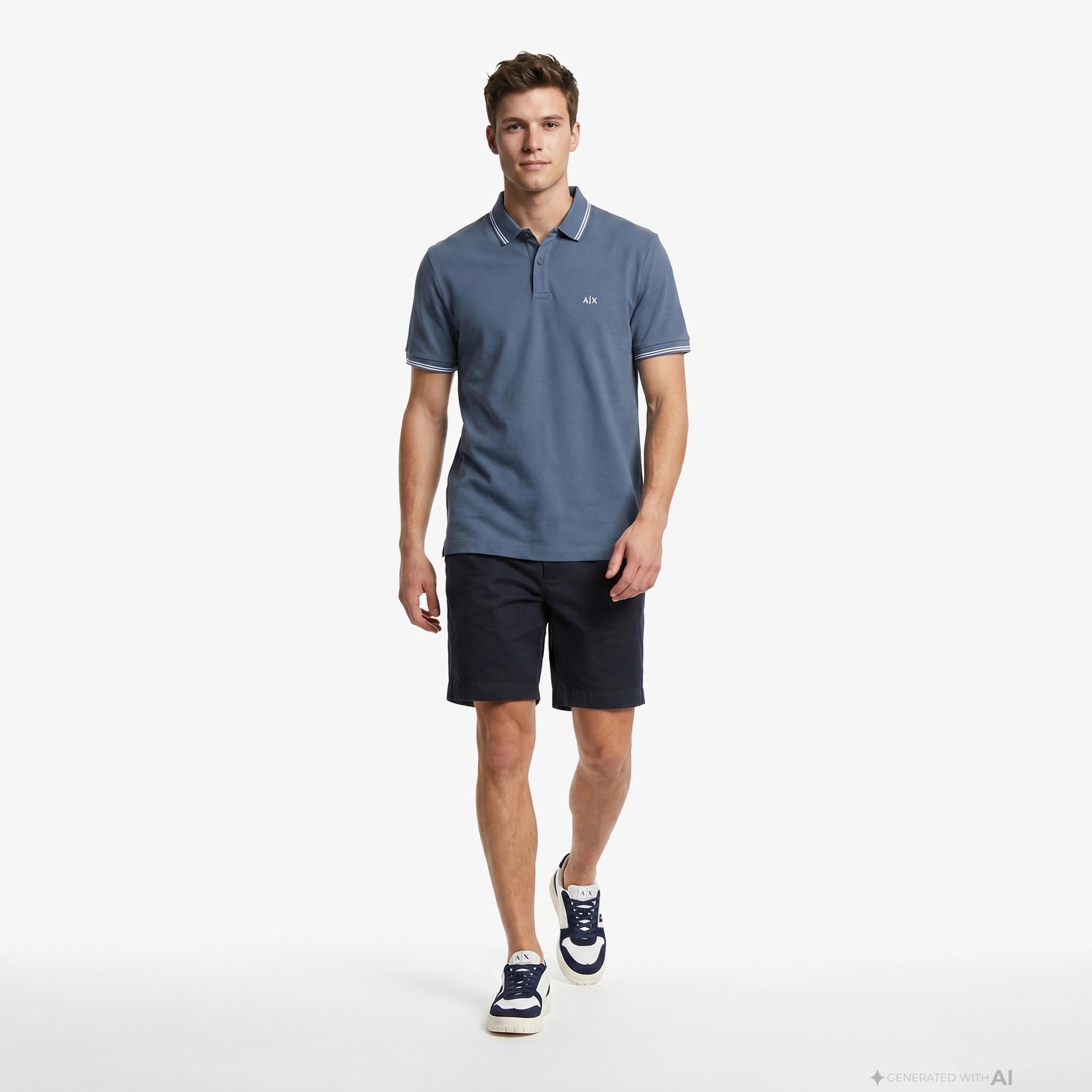 Armani Exchange Erkek Mavi Polo