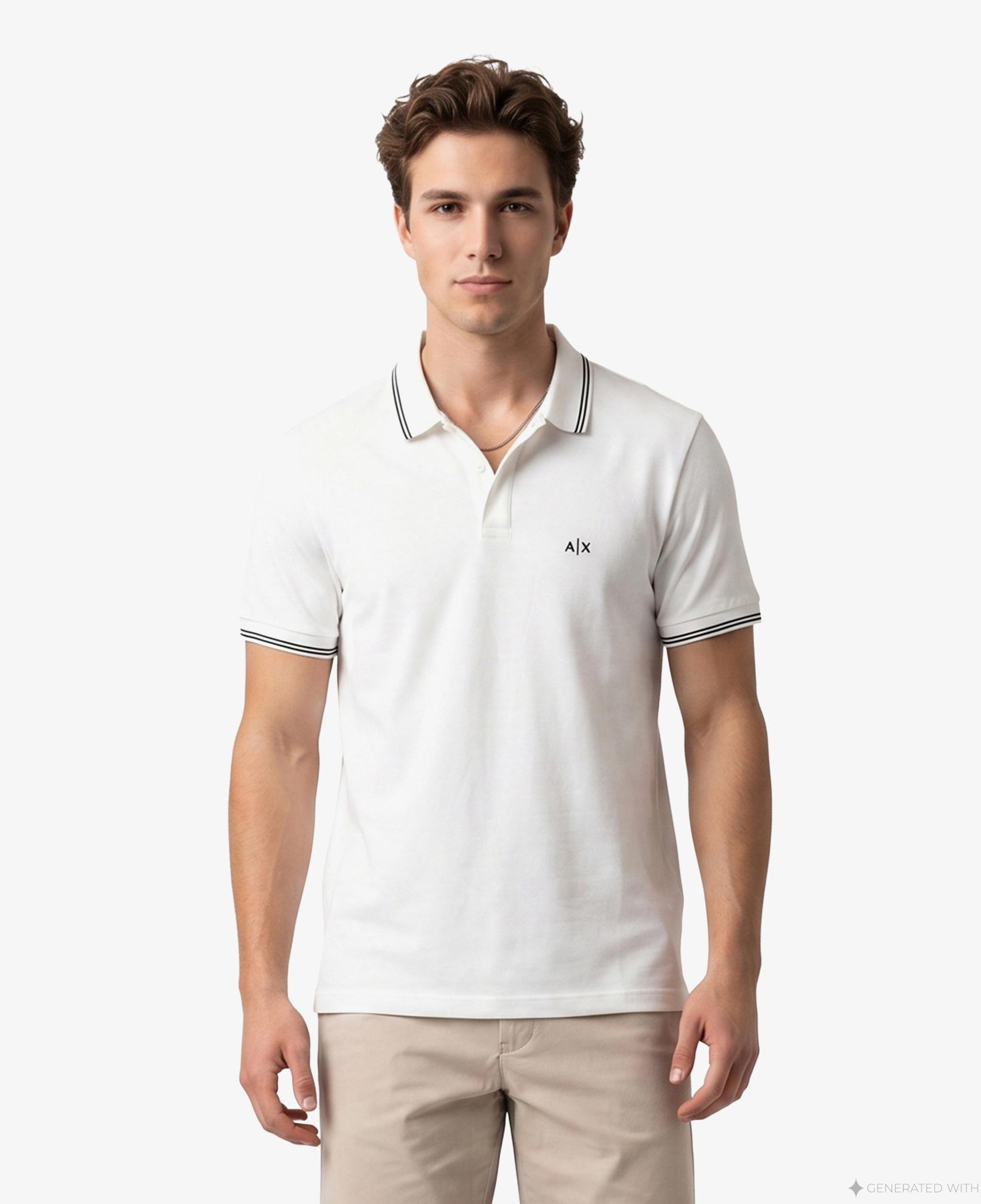 Armani Exchange Erkek Beyaz Polo