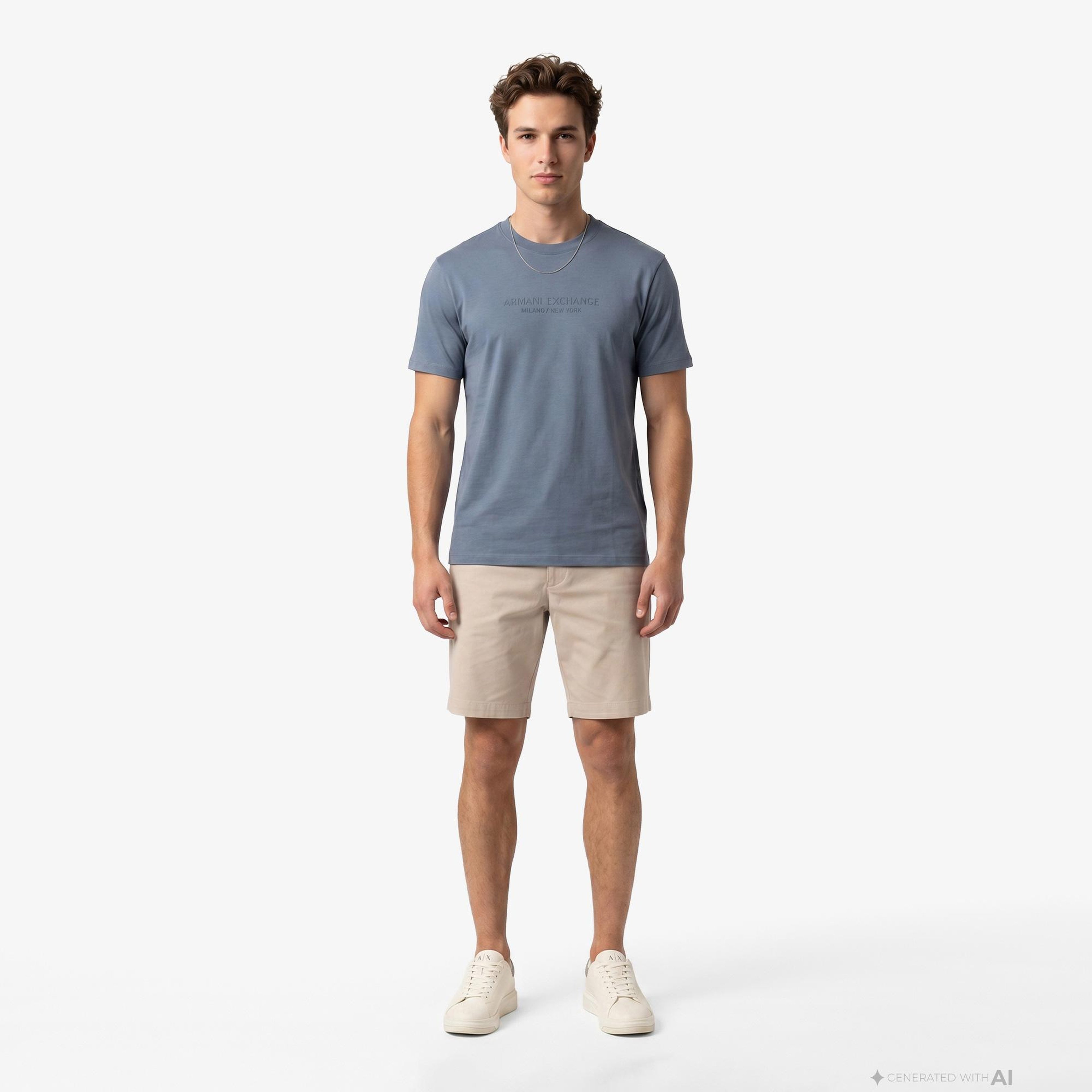 Armani Exchange Erkek Mavi T-Shirt