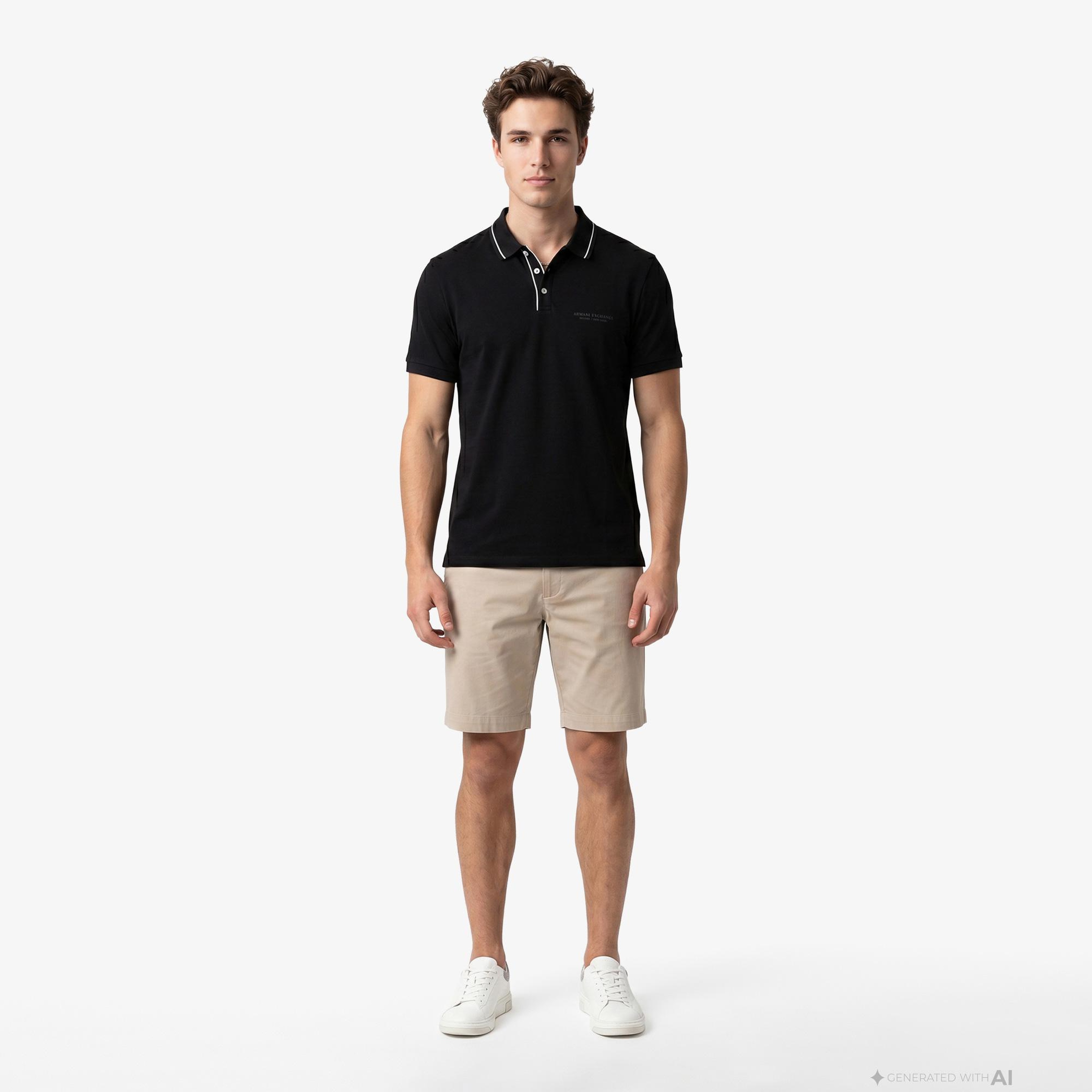 Armani Exchange Erkek Siyah Polo