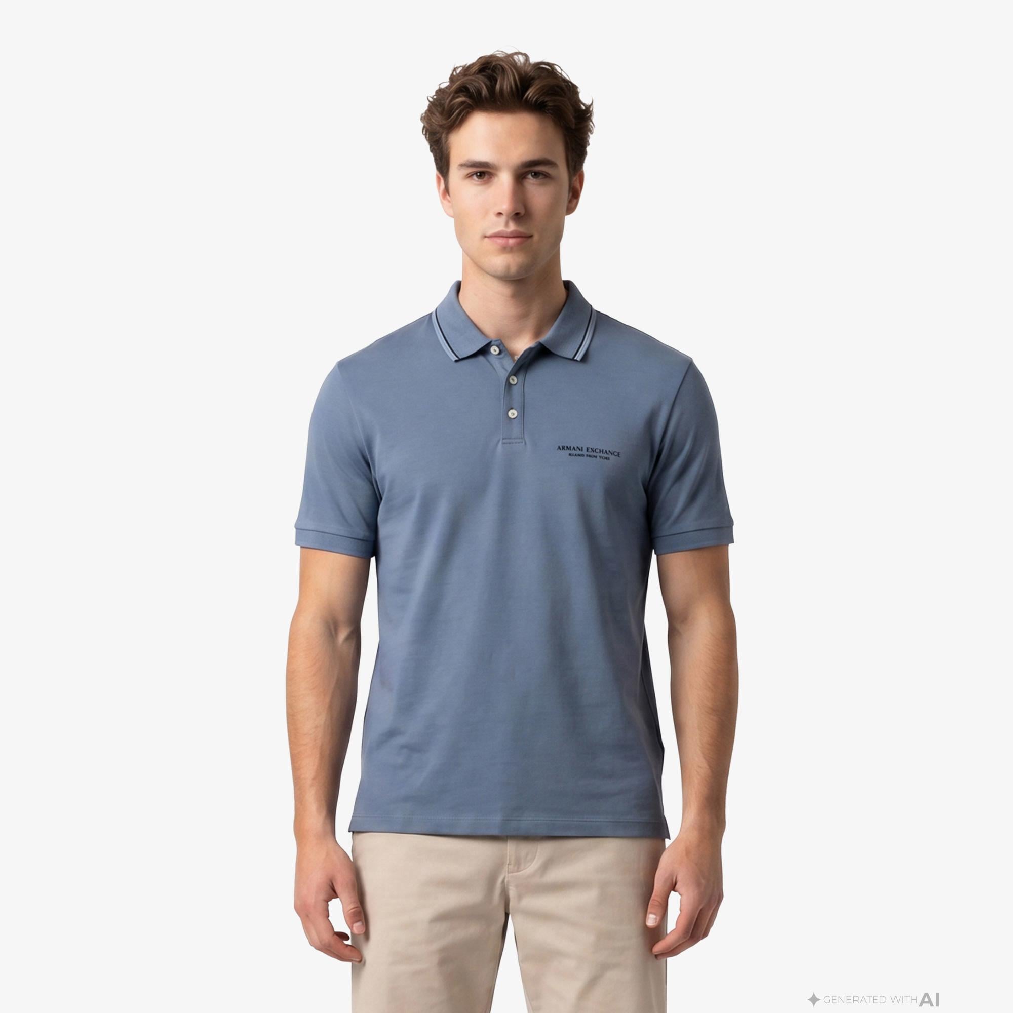 Armani Exchange Erkek Mavi Polo