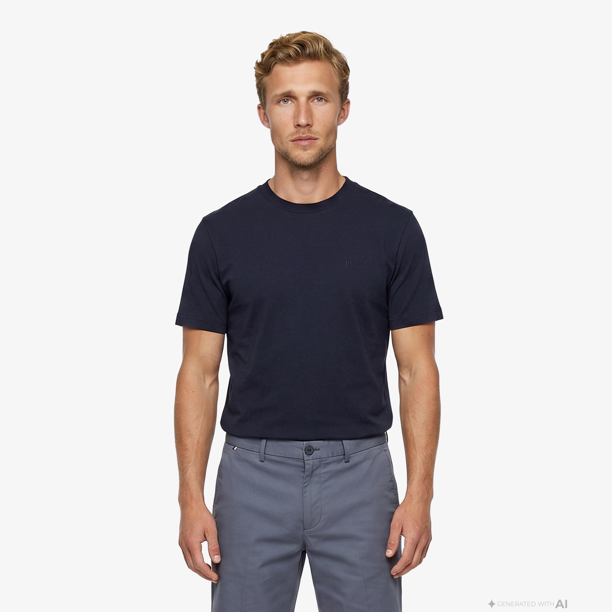 Boss Interlock Erkek Lacivert T-Shirt