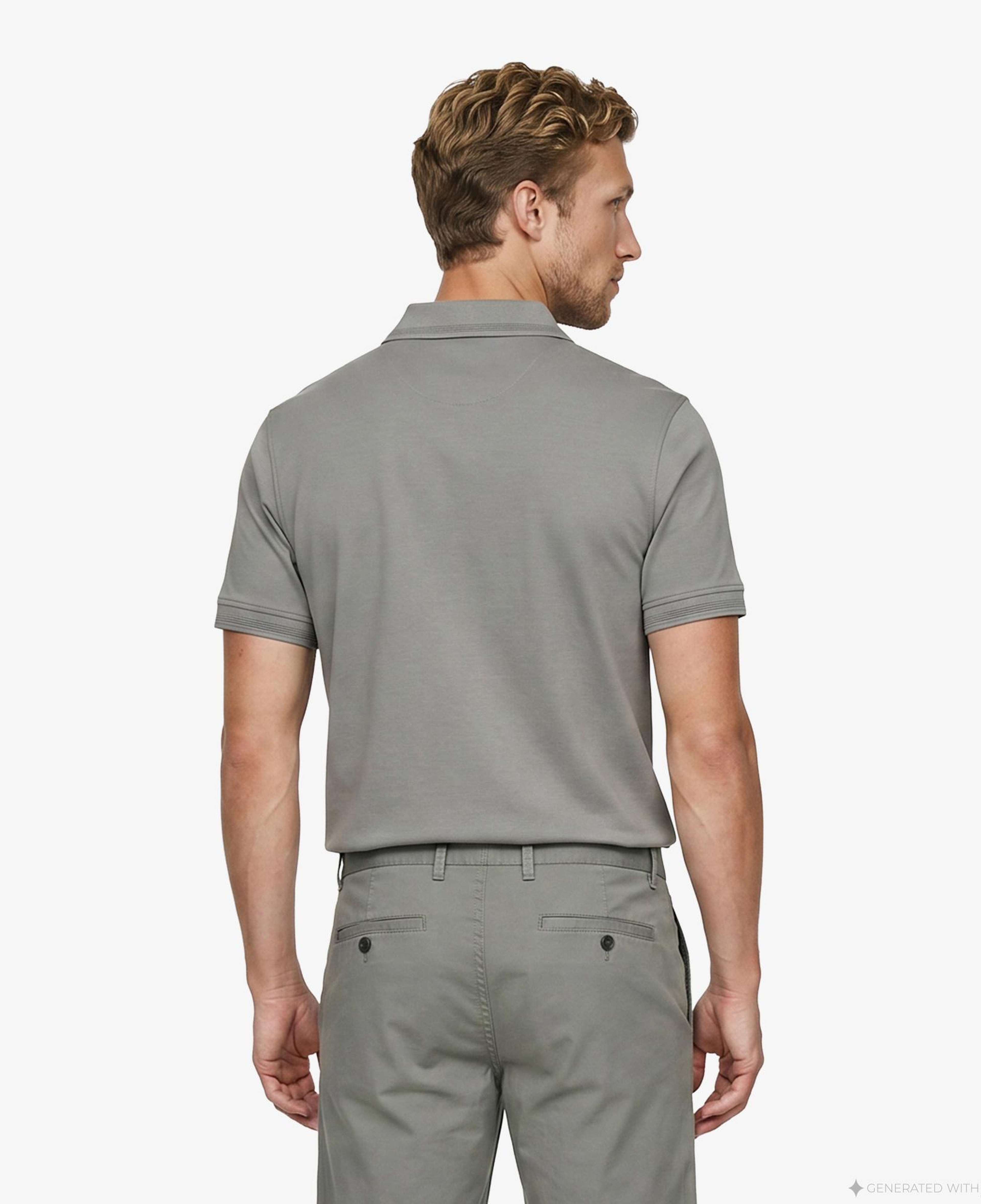 Boss Interlock Erkek Gri Polo