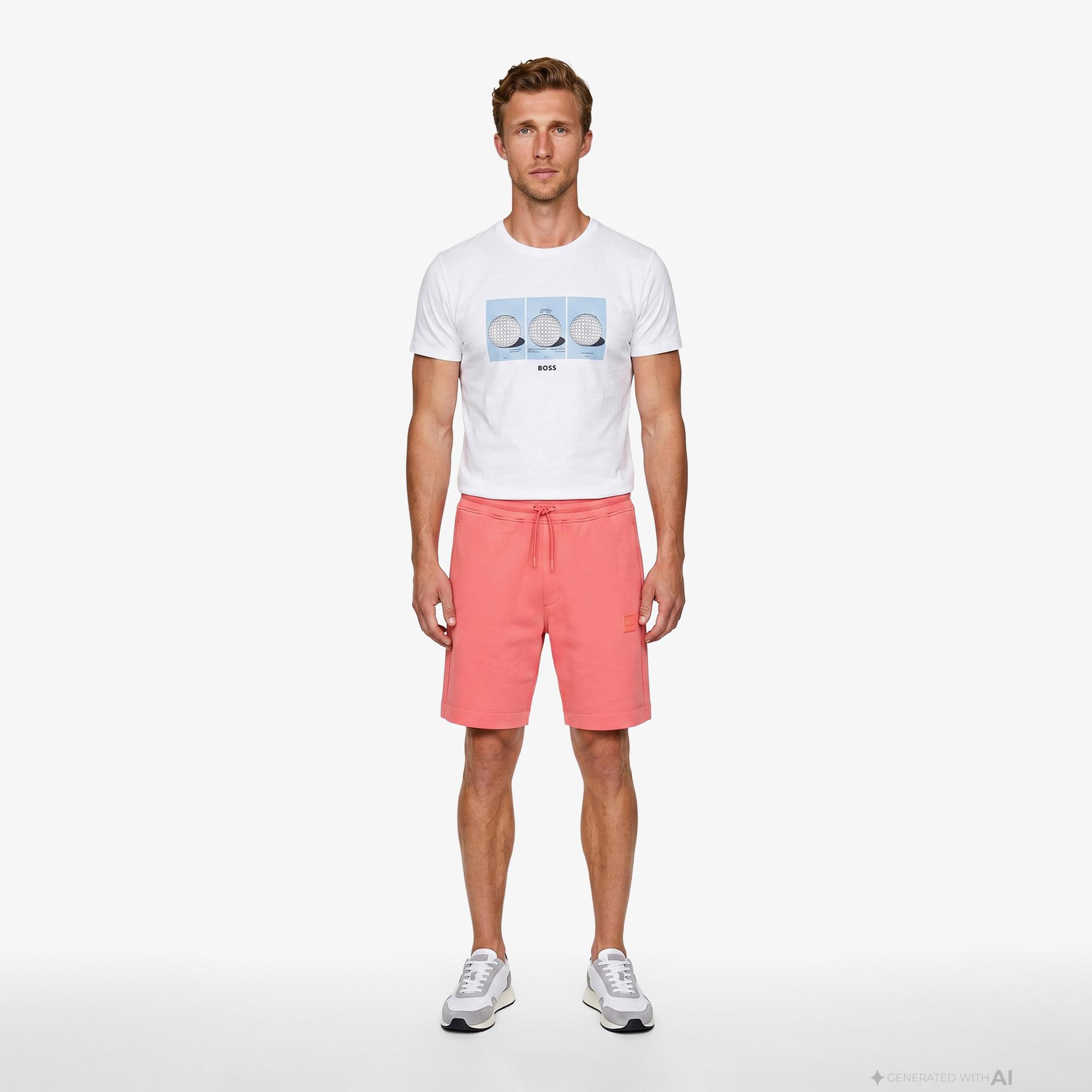 Boss Terrace Photo Erkek Beyaz T-Shirt