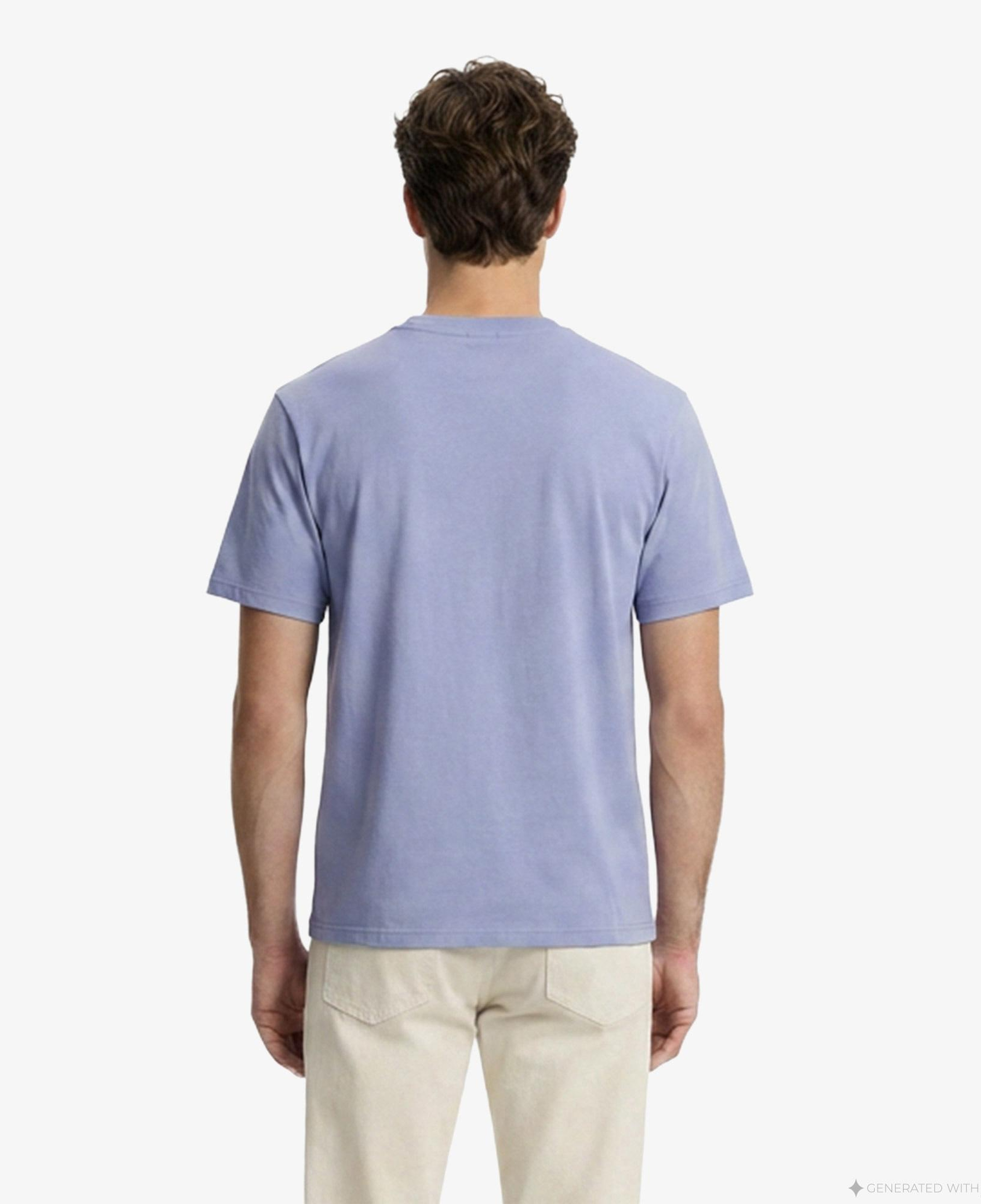 Boss Globe Logo Pattern Erkek Mavi T-Shirt