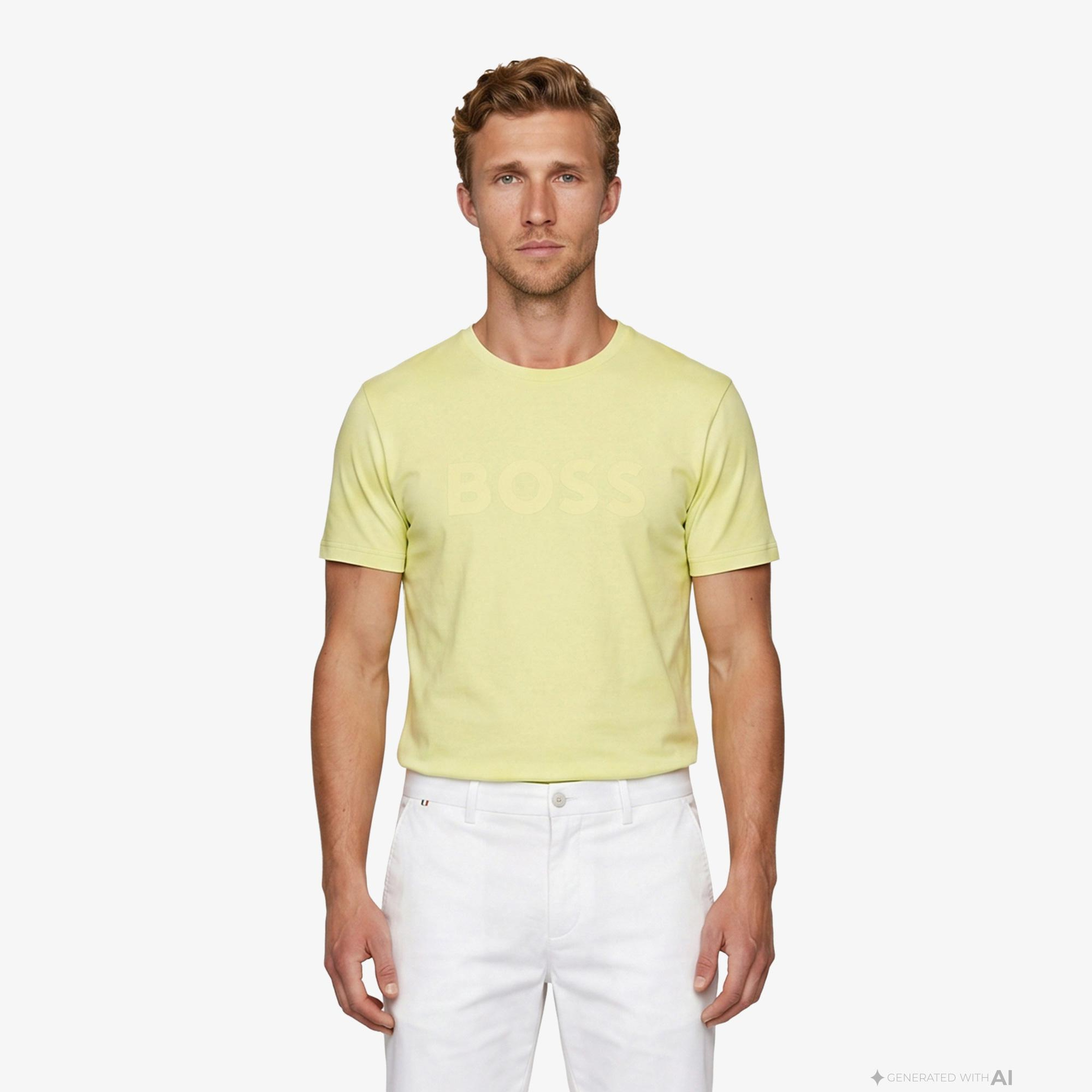 Boss Thinking Erkek Bej T-Shirt