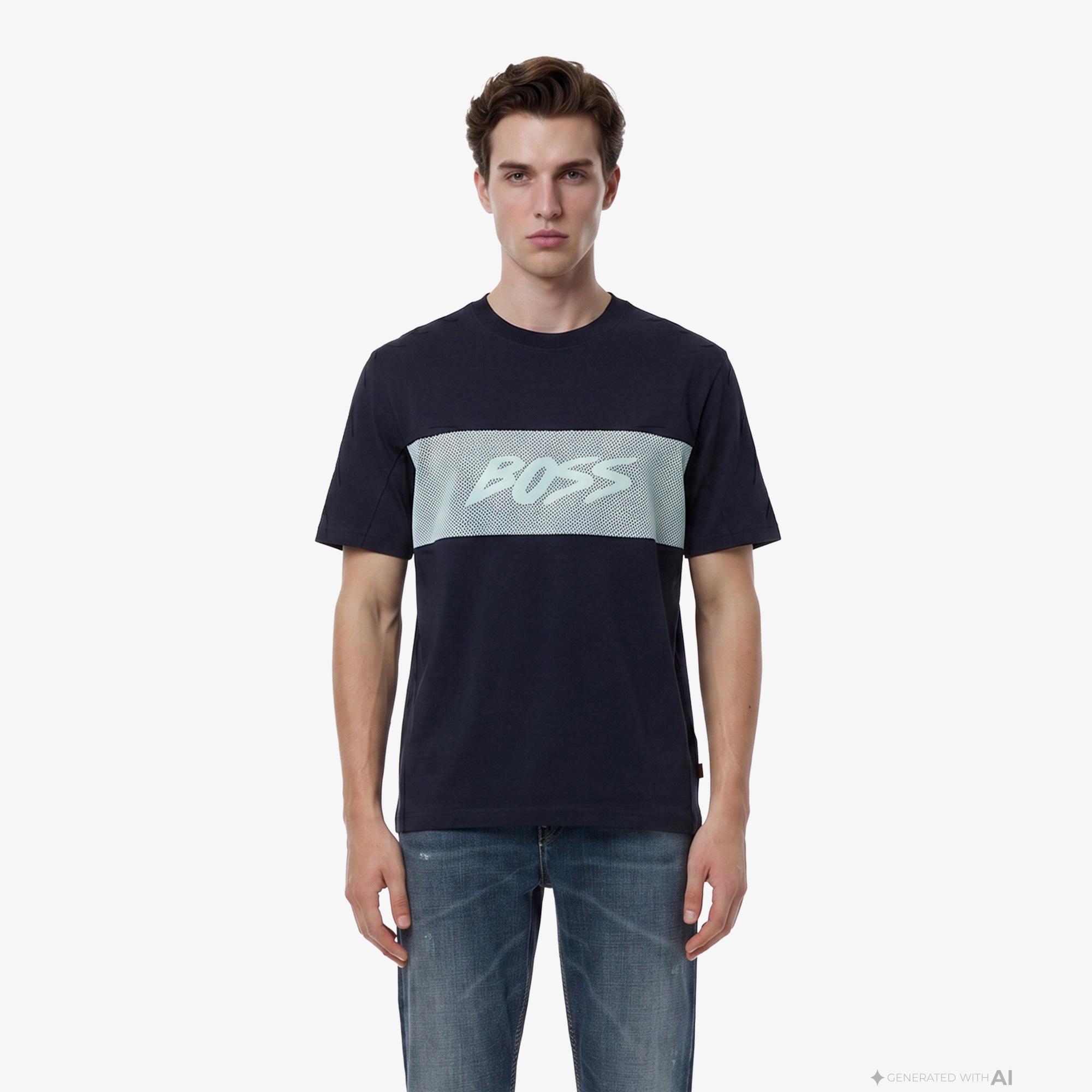 Boss Mesh Erkek Lacivert T-Shirt