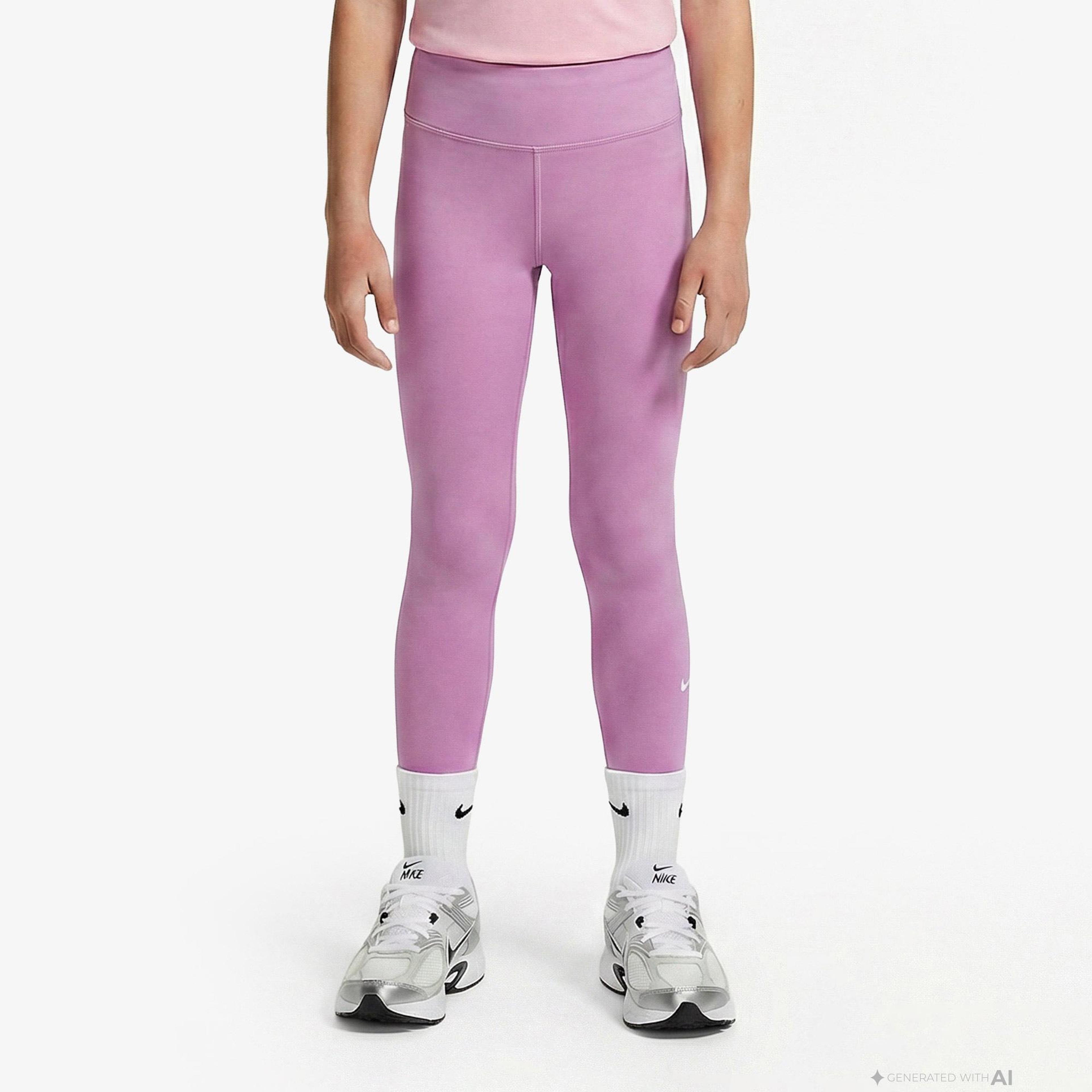 Nike Dri-Fit One Yüksel Belli Çocuk Pembe Tayt