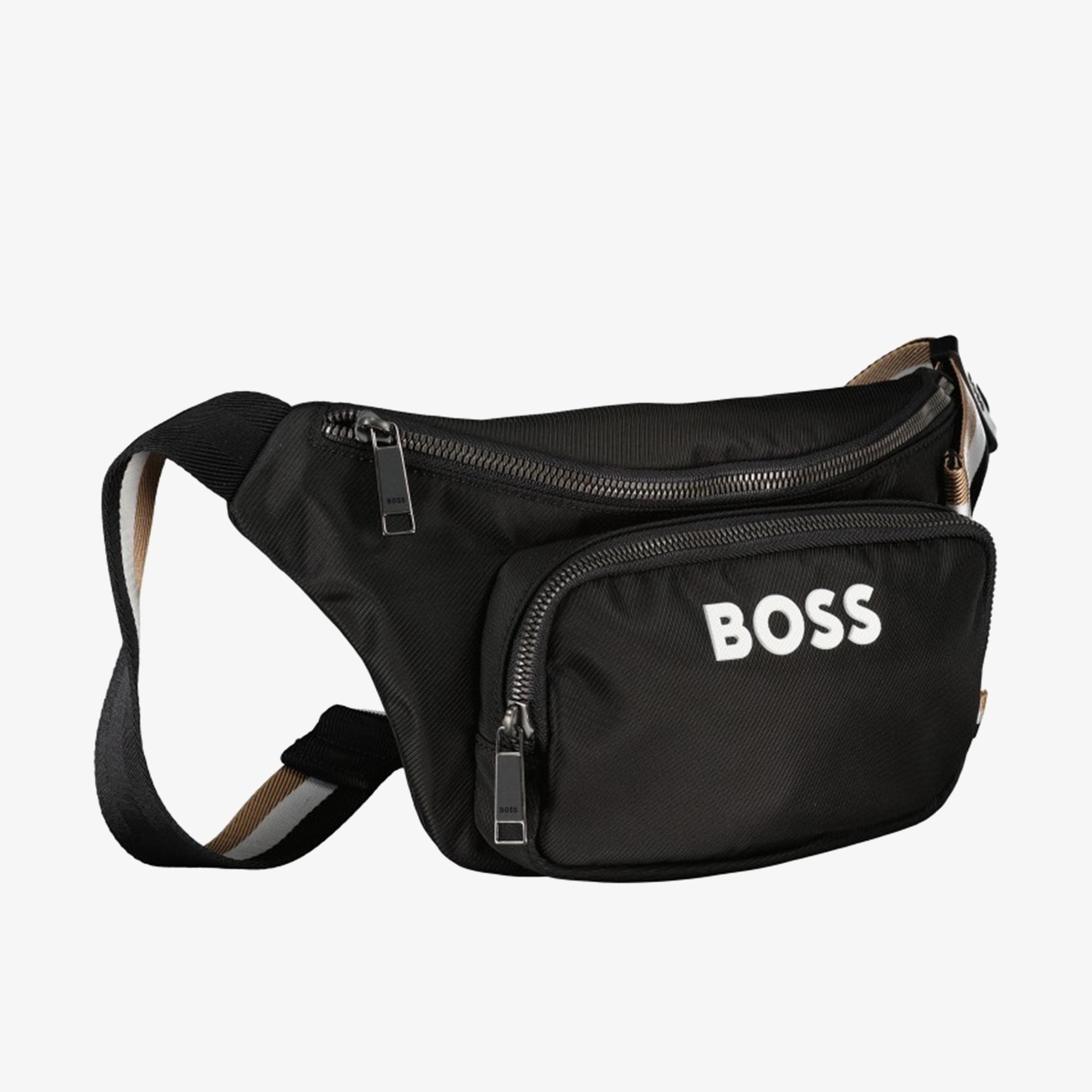 Boss Stuctured Erkek Siyah Bel Çantası