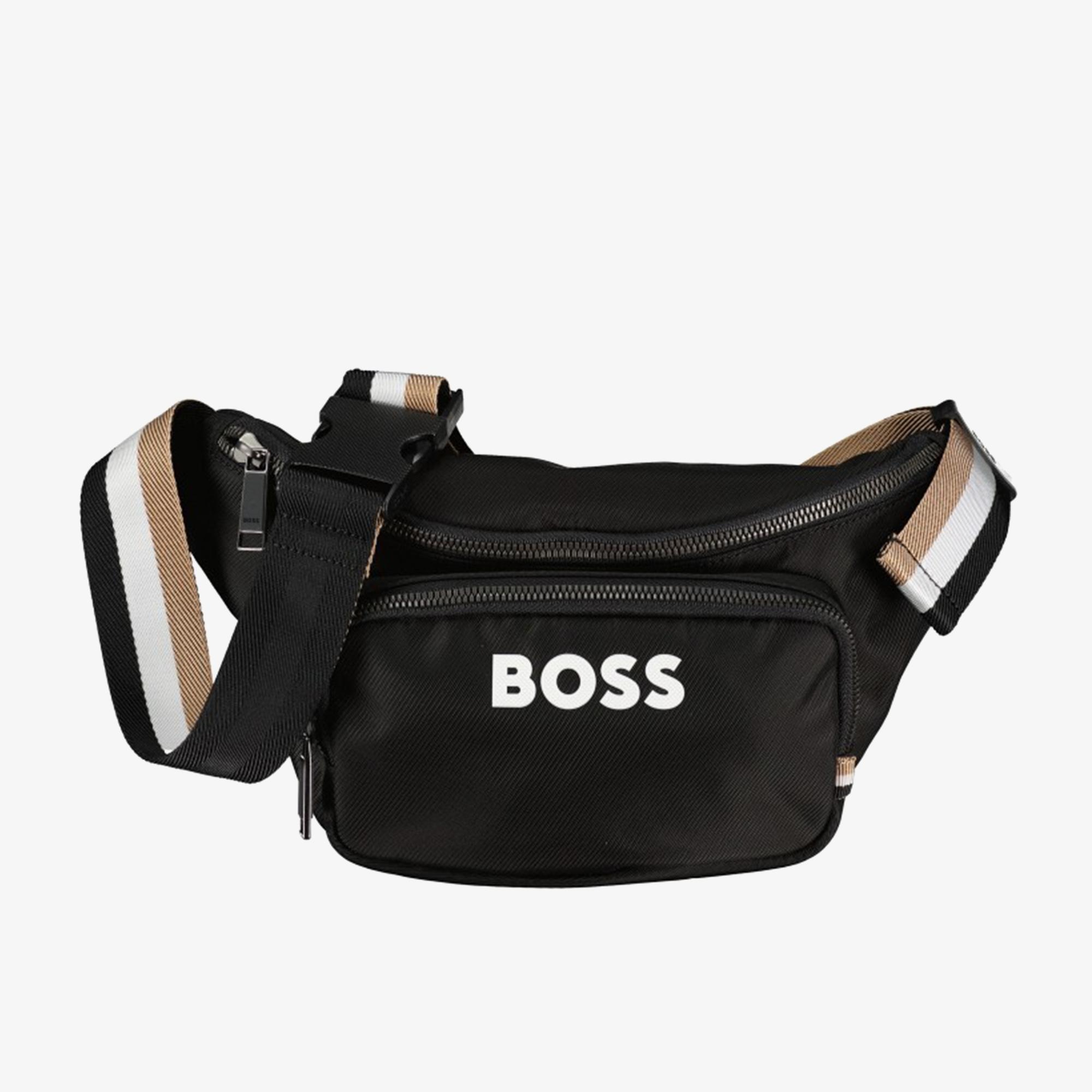 Boss Stuctured Erkek Siyah Bel Çantası