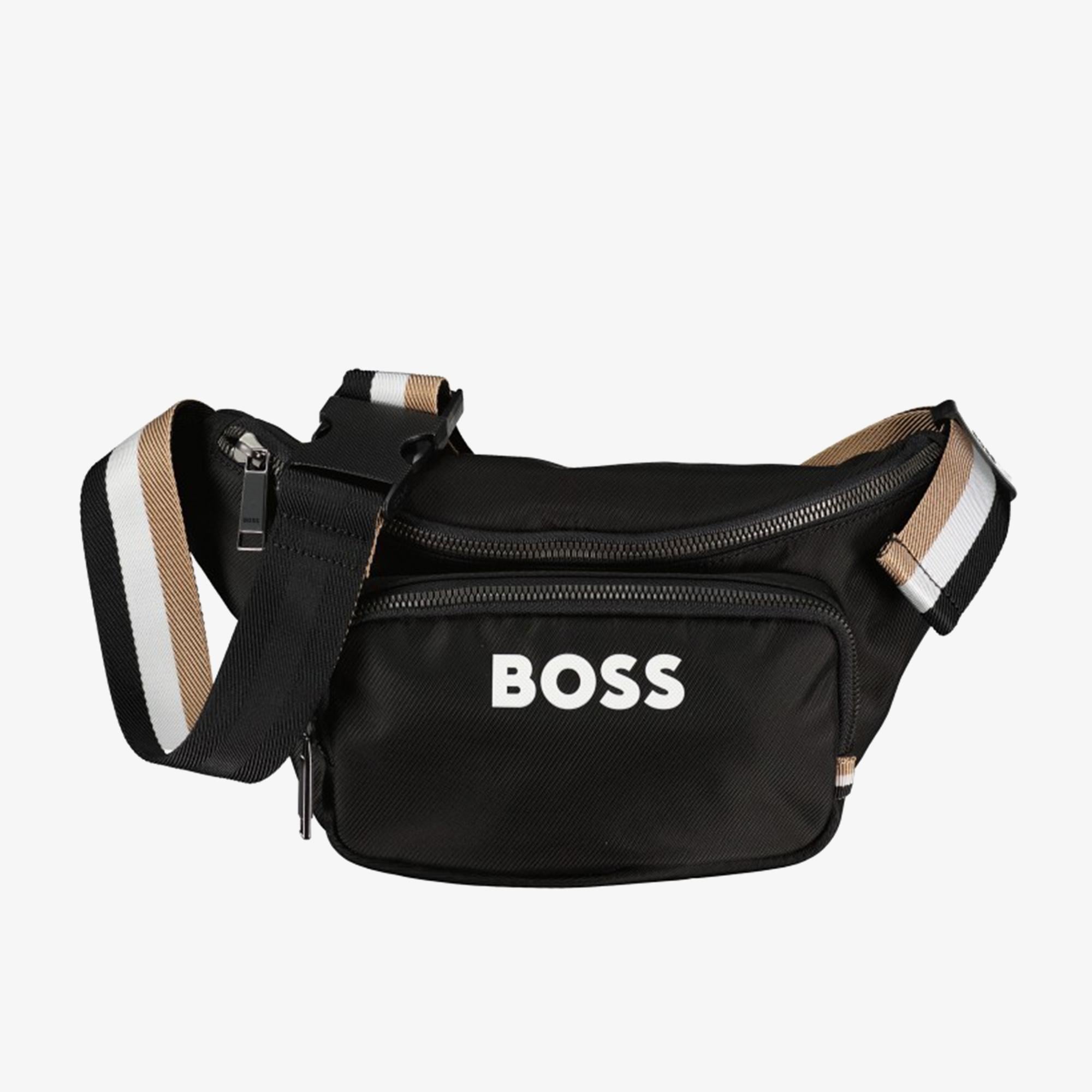 Boss Stuctured Erkek Siyah Bel Çantası