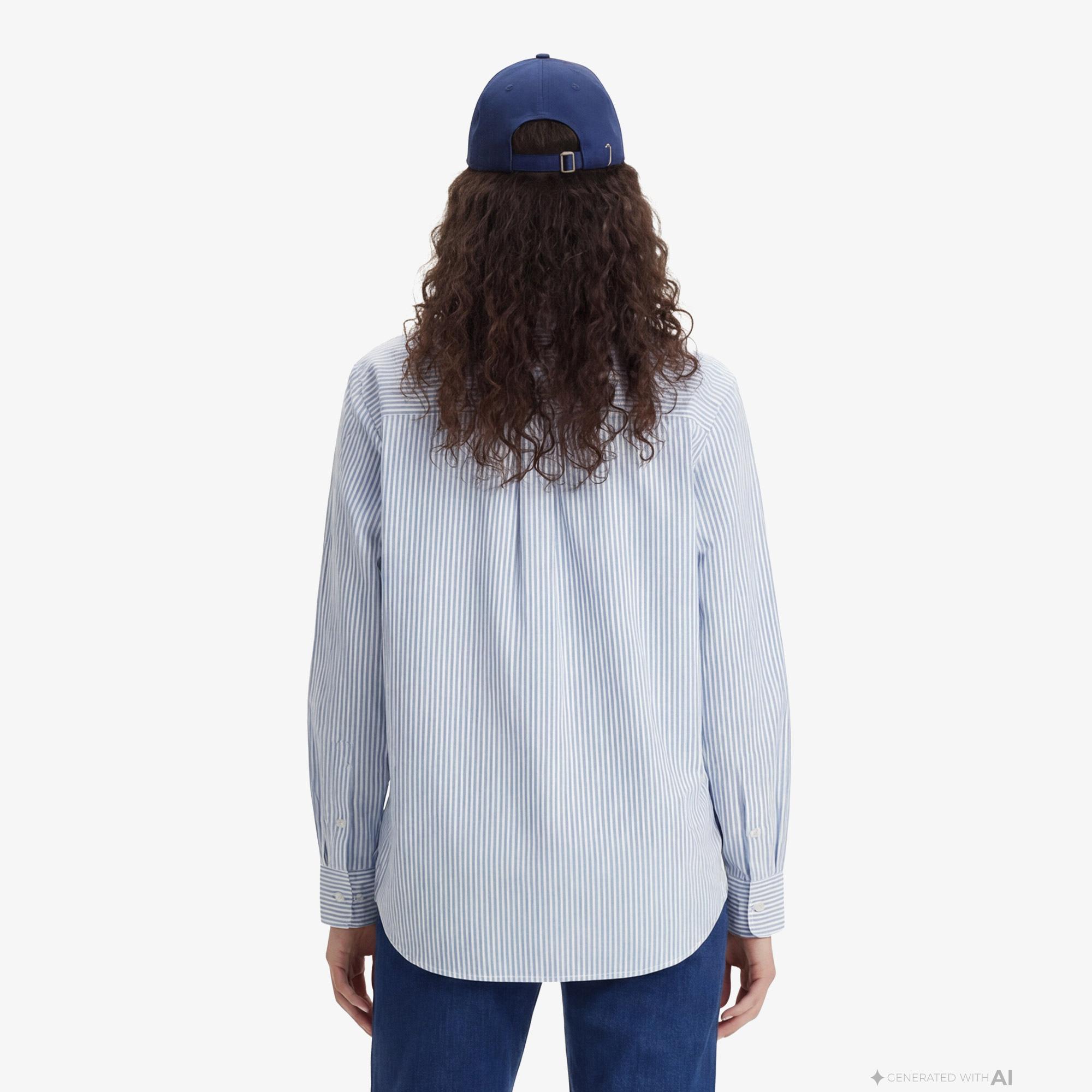 Tommy Hilfiger Essentials Poplin Kadın Mavi Gömlek