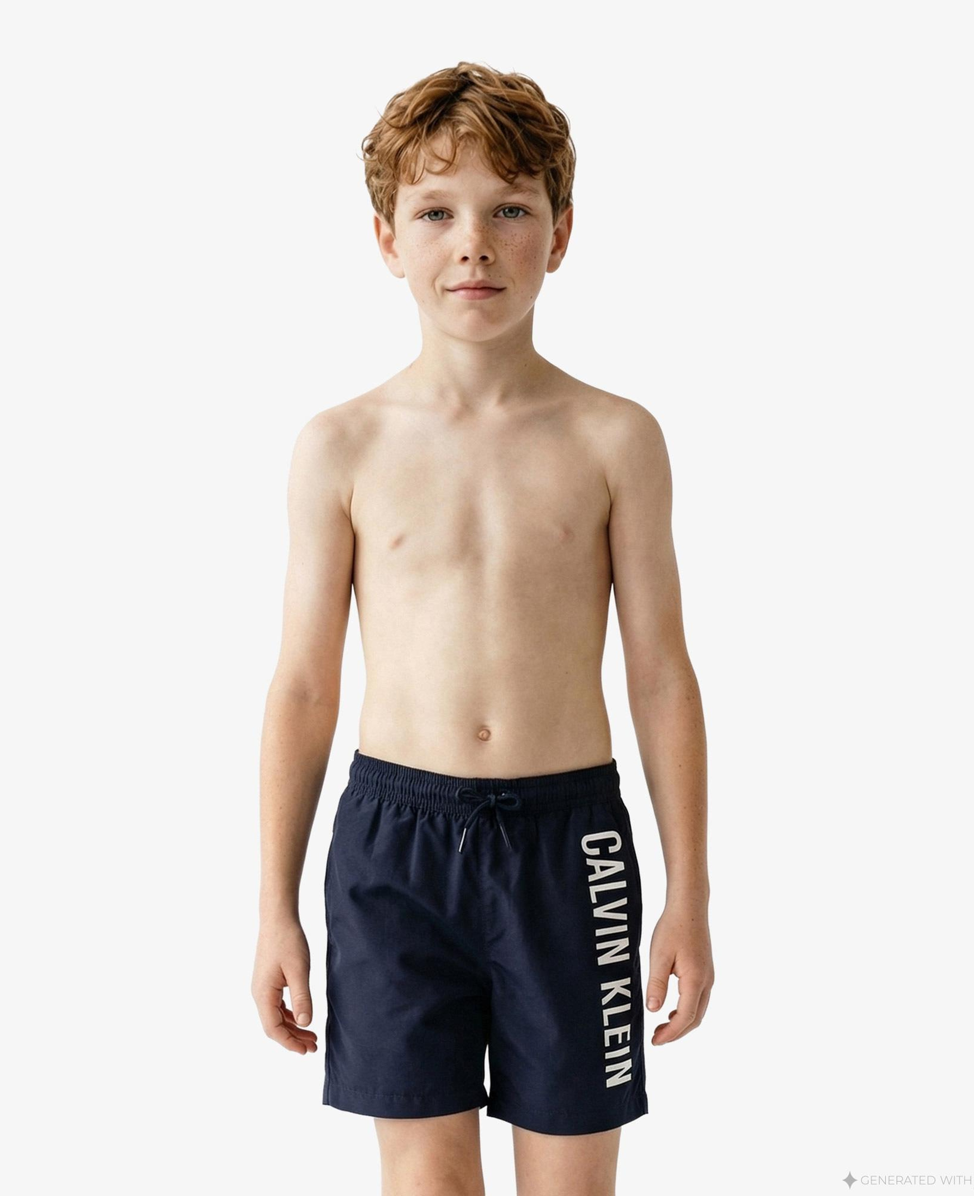 Calvin Klein Medium Drawstring Çocuk Mavi Deniz Şortu